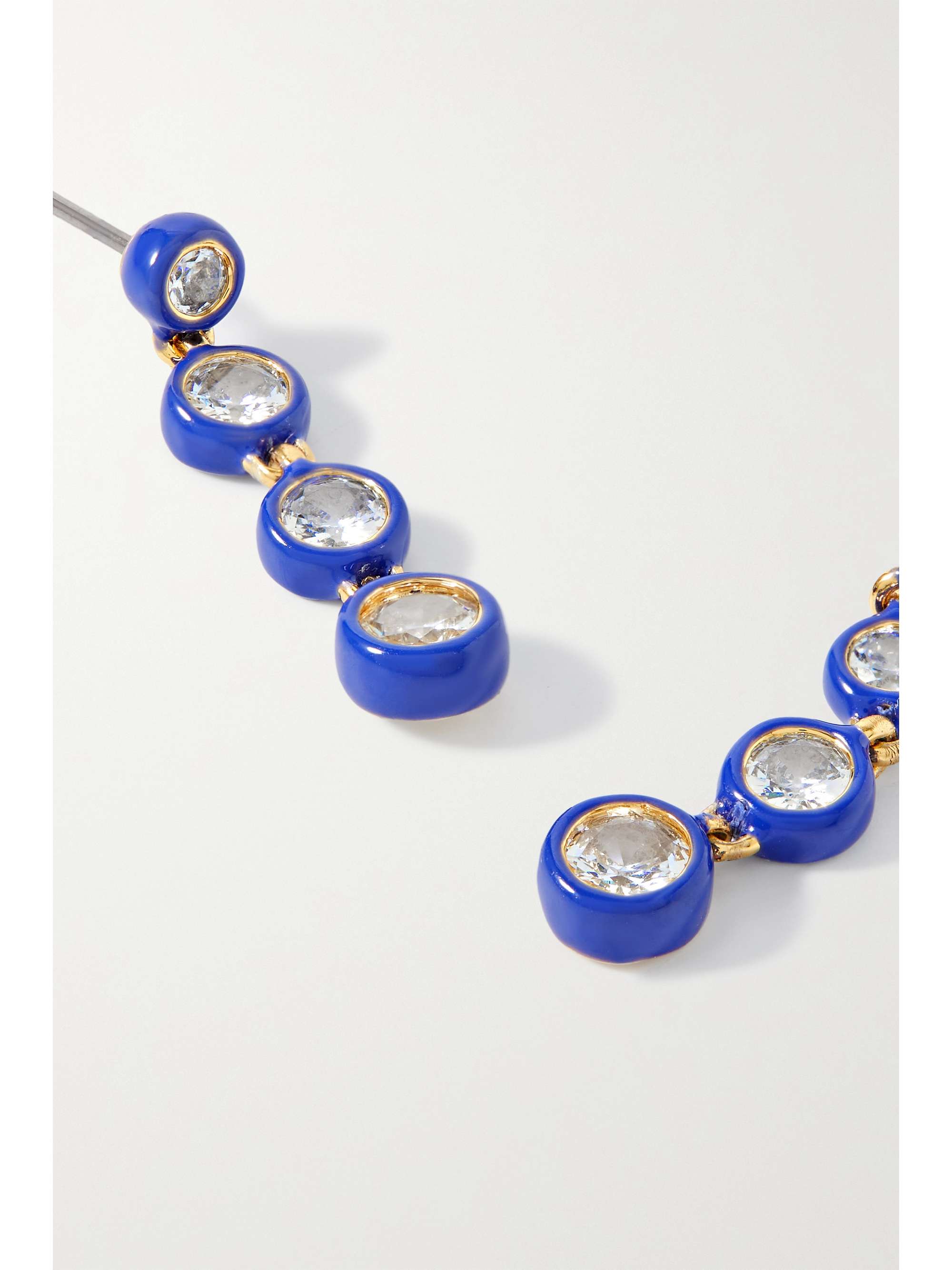 ROXANNE ASSOULIN Mini Splash Rain gold-tone enamel and crystal earrings