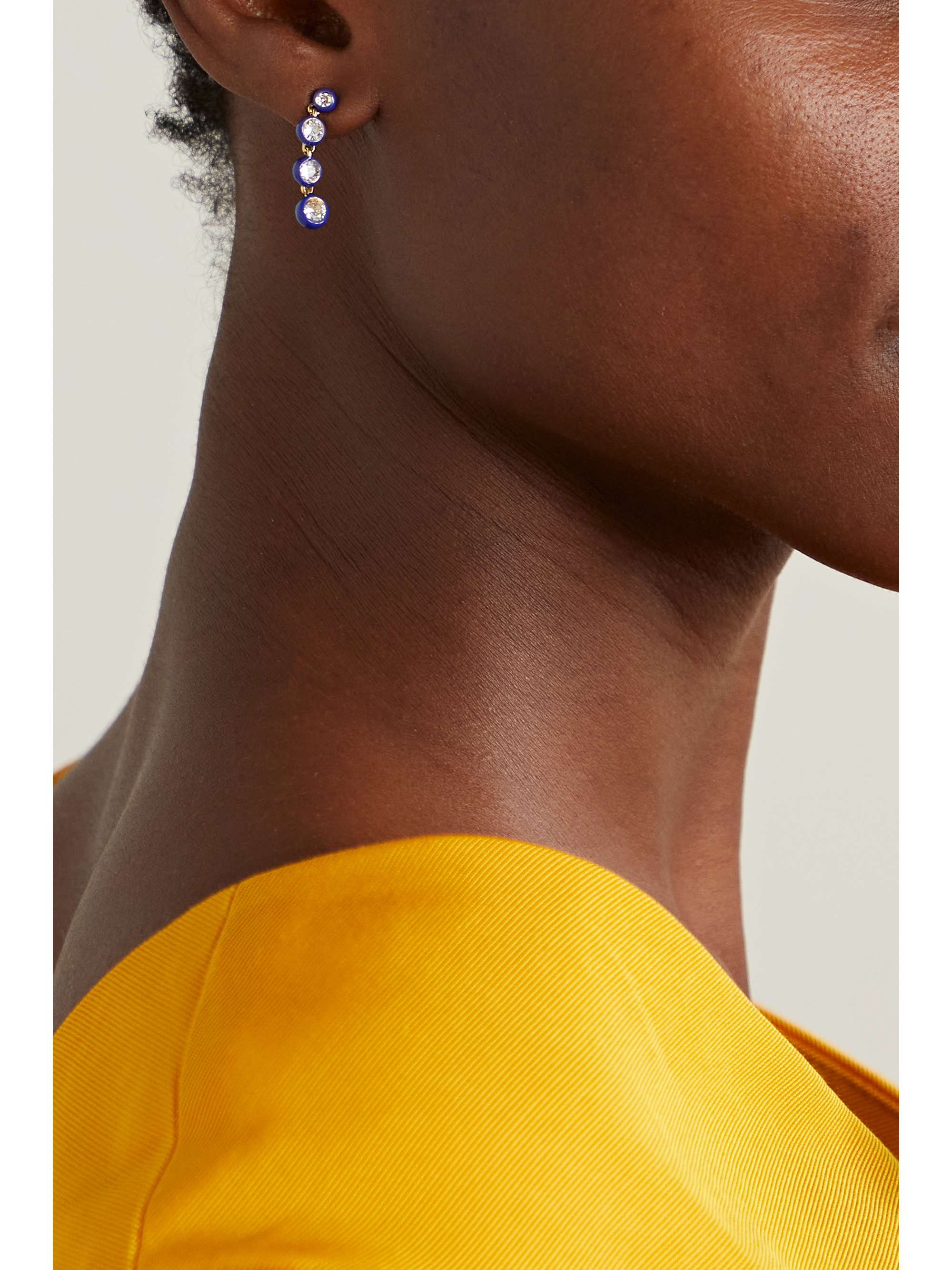 ROXANNE ASSOULIN Mini Splash Rain gold-tone enamel and crystal earrings