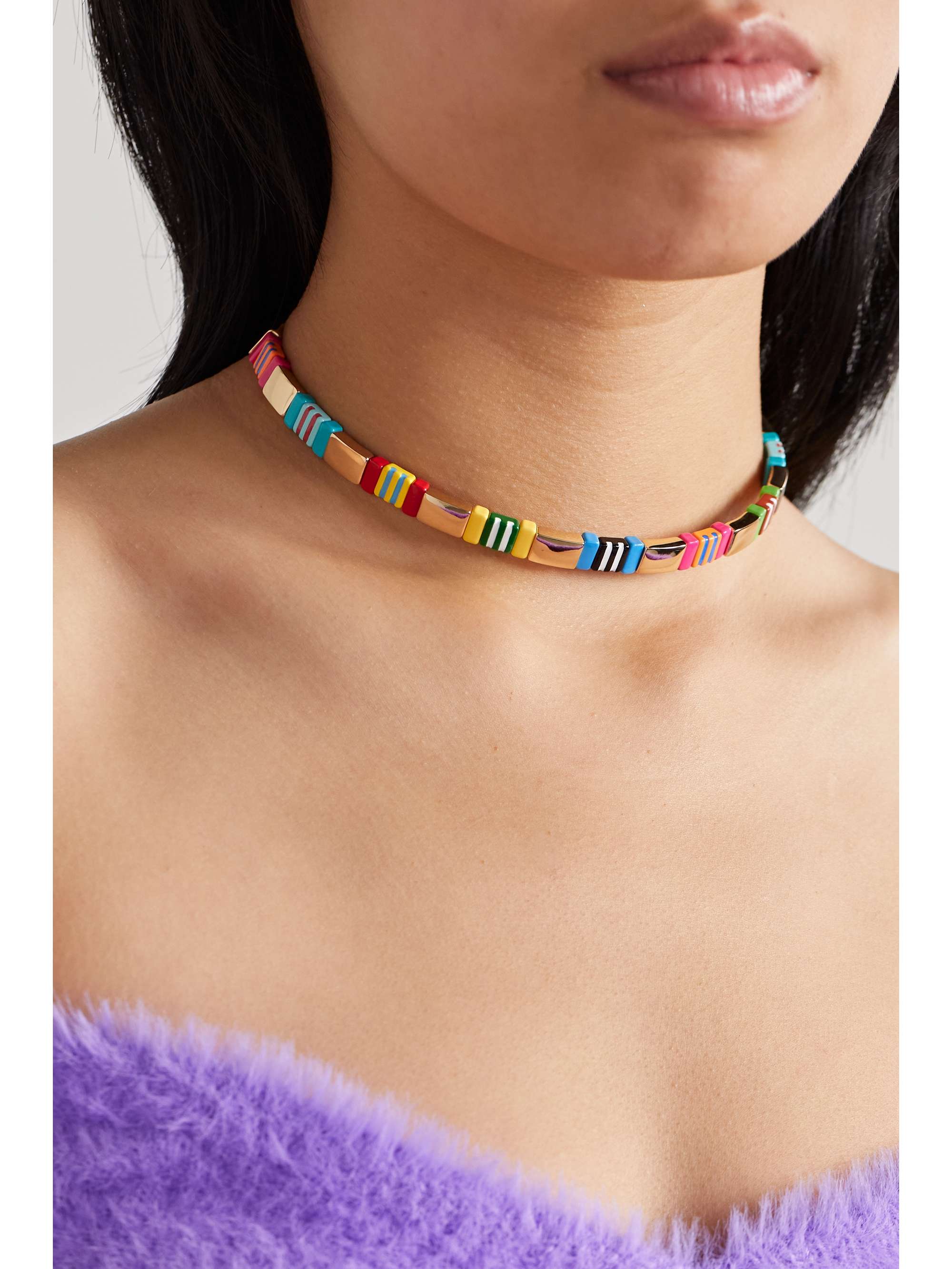 ROXANNE ASSOULIN A Walk in the Park gold-tone and enamel choker