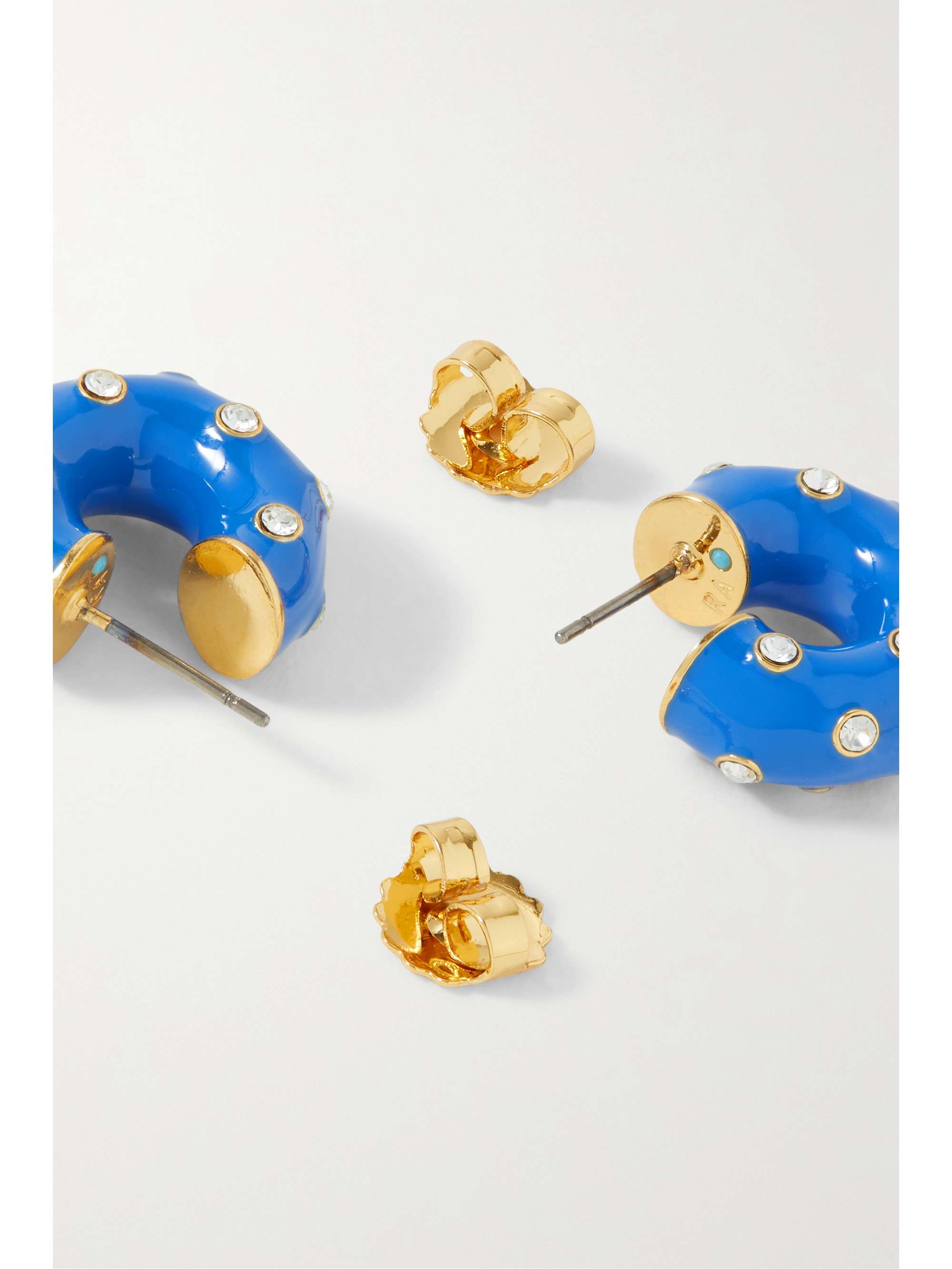 ROXANNE ASSOULIN Twinkle Twinkle gold-tone, enamel and cubic zirconia hoop earrings