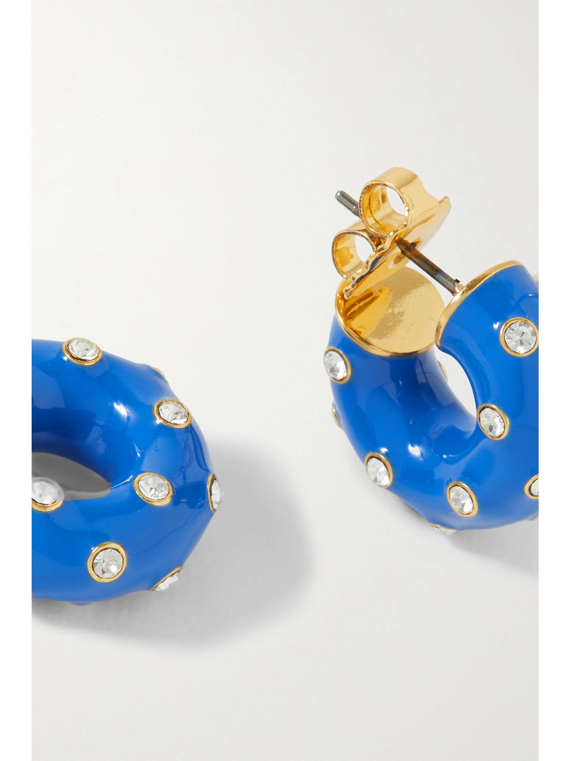 ROXANNE ASSOULIN Twinkle Twinkle gold-tone, enamel and cubic zirconia hoop earrings