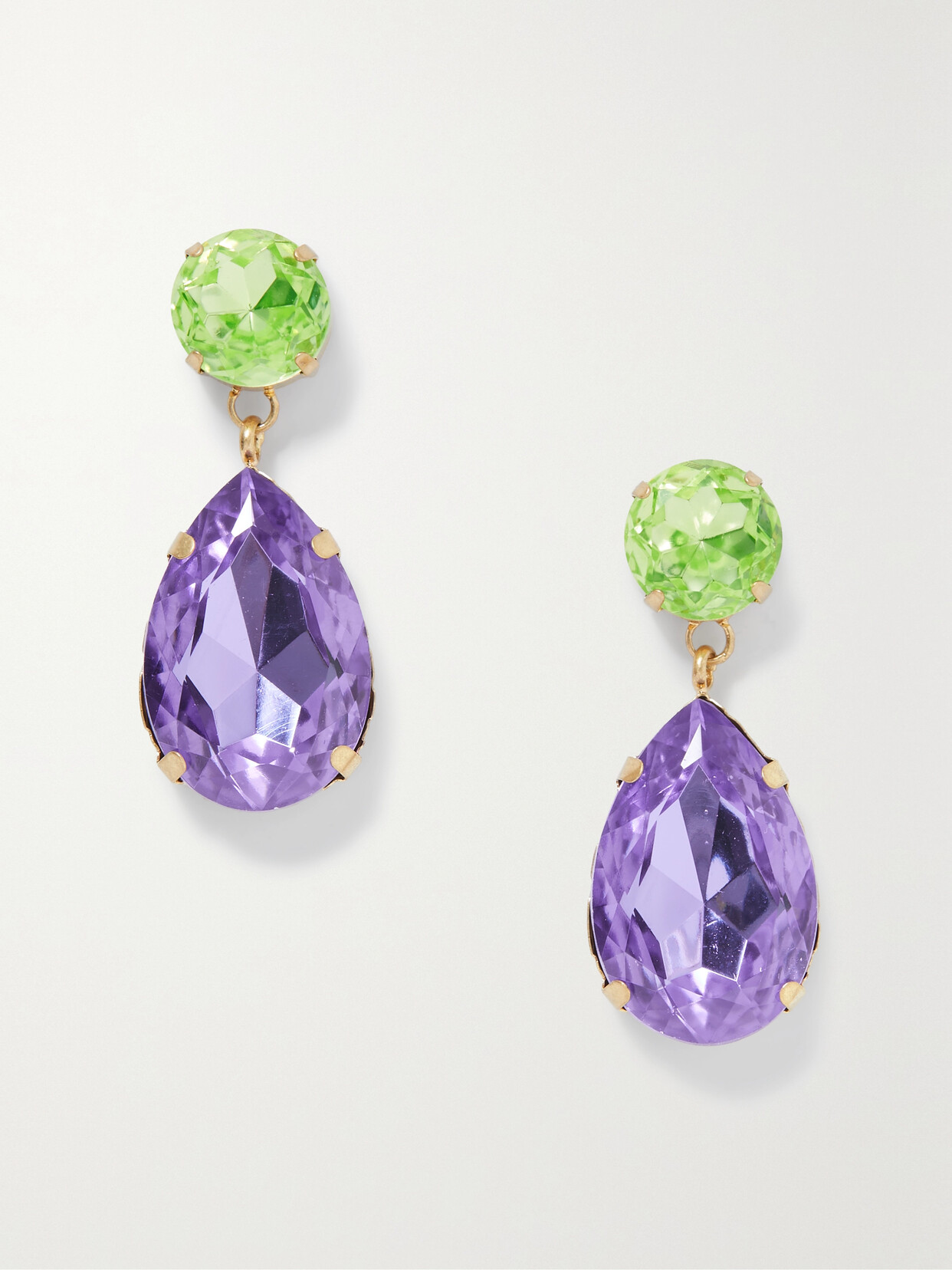 Roxanne Assoulin - Hip Hop But Not Gold-tone Crystal Earrings - Purple