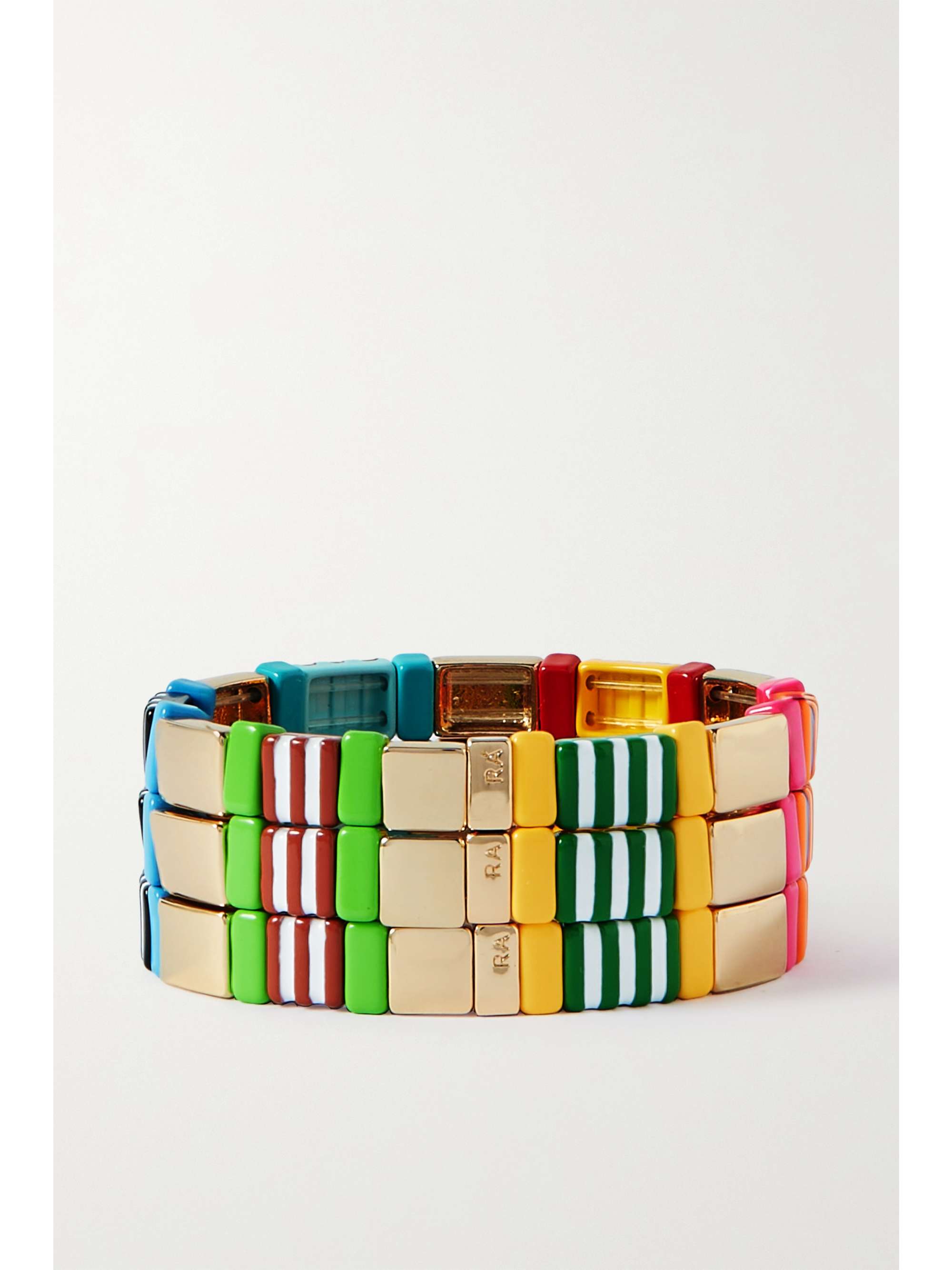 ROXANNE ASSOULIN A Walk in the Park set of three gold-tone and enamel bracelets