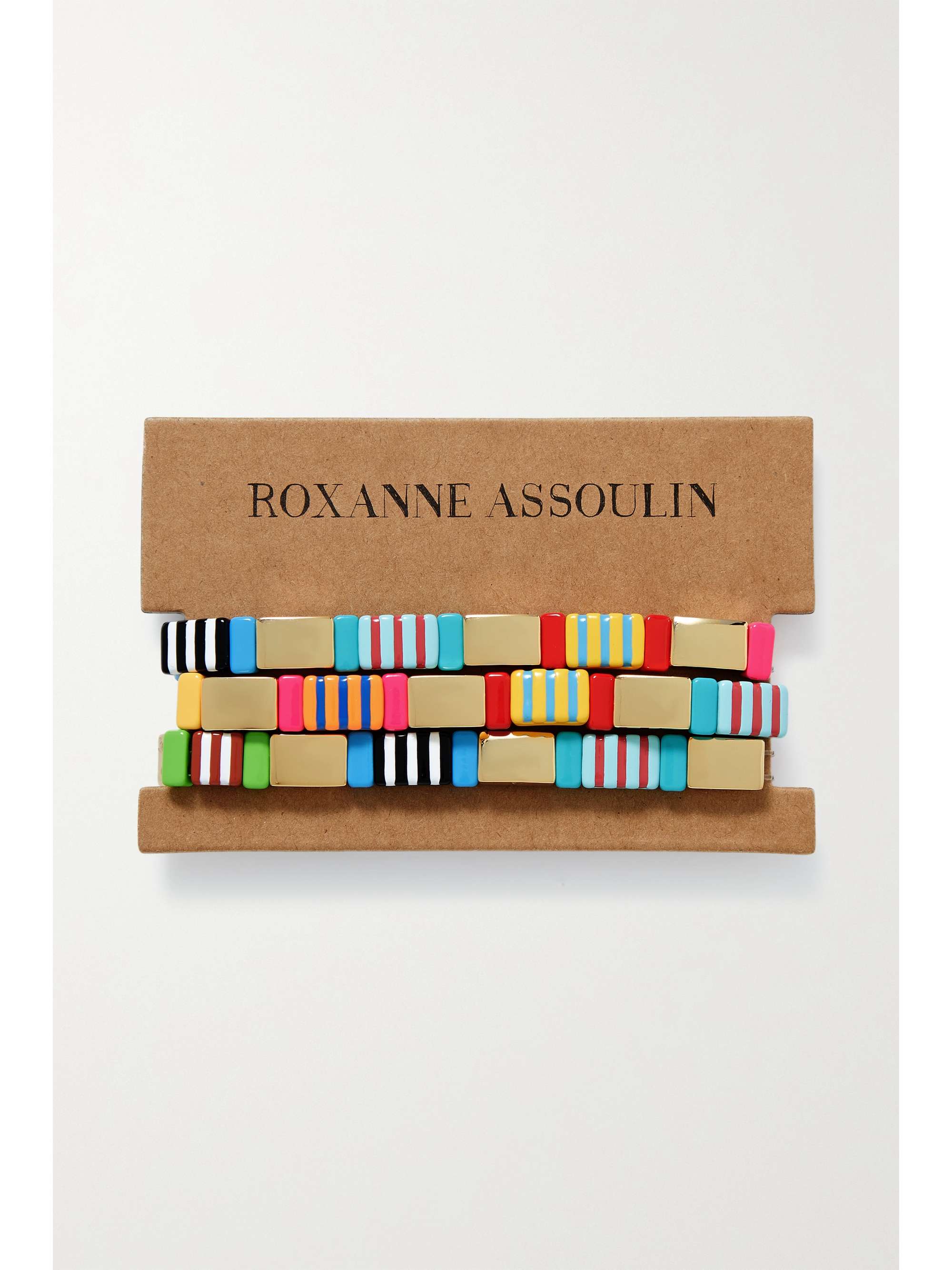 ROXANNE ASSOULIN A Walk in the Park set of three gold-tone and enamel bracelets