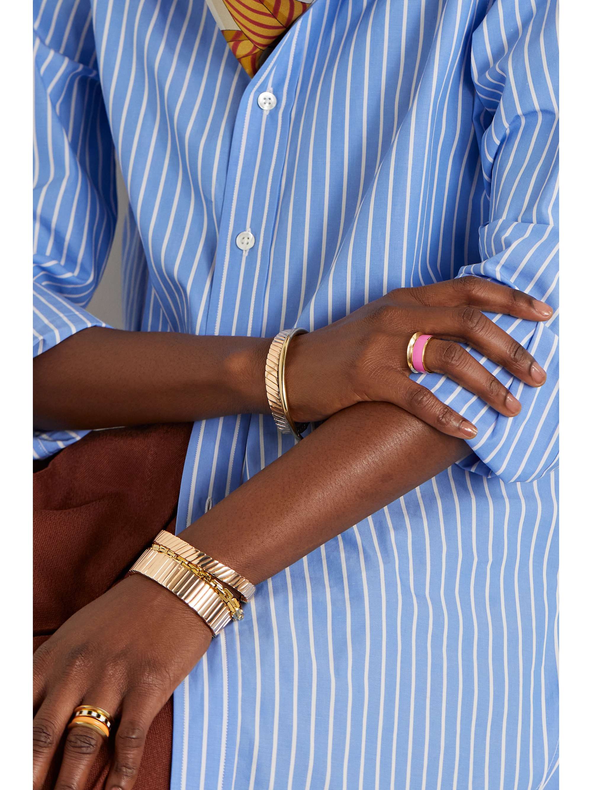 ROXANNE ASSOULIN Snakey set of three gold-tone bracelets