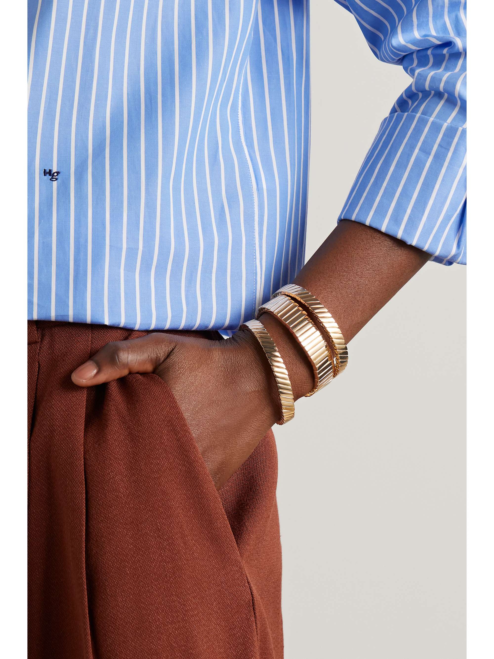 ROXANNE ASSOULIN Snakey set of three gold-tone bracelets