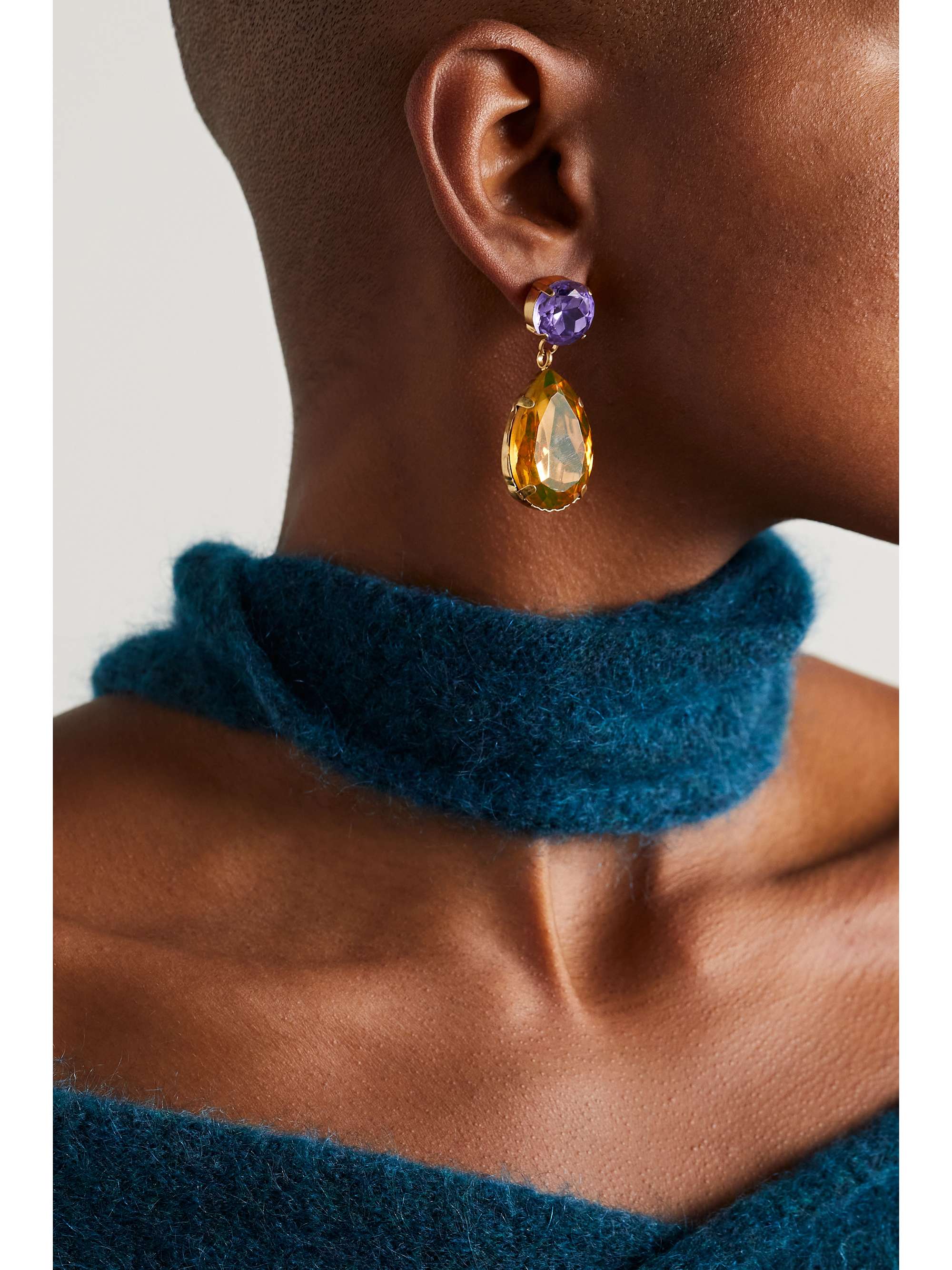 ROXANNE ASSOULIN Hip Hop But Not gold-tone crystal earrings