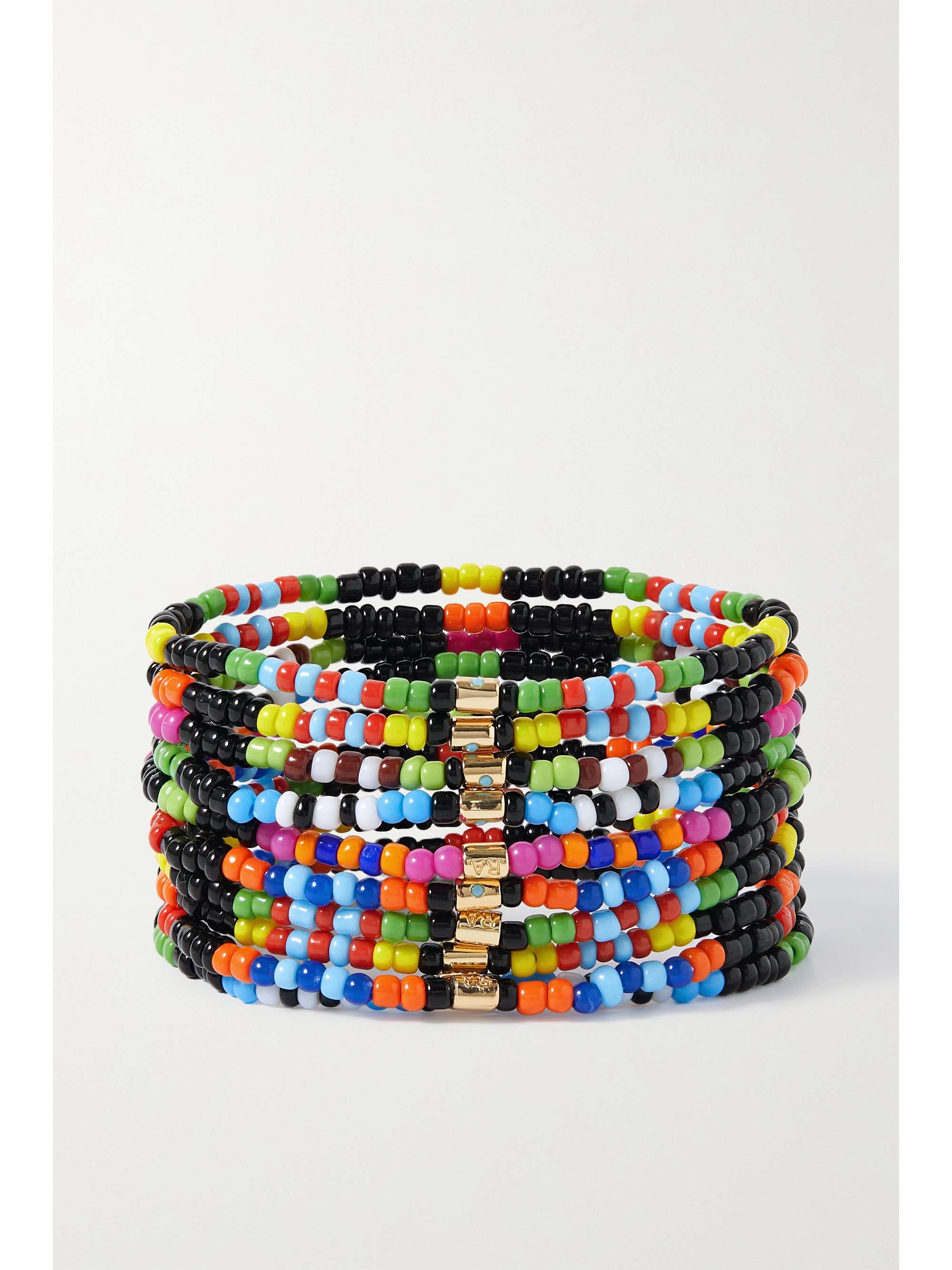 ROXANNE ASSOULIN Midnight Madness set of 10 beaded and gold-tone bracelets