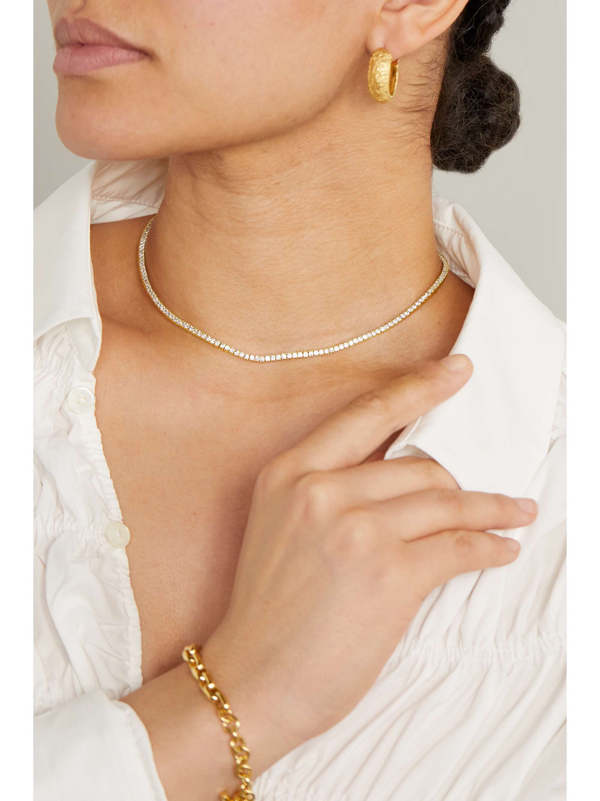 ROXANNE ASSOULIN On The Rox Rally gold-tone cubic zirconia necklace