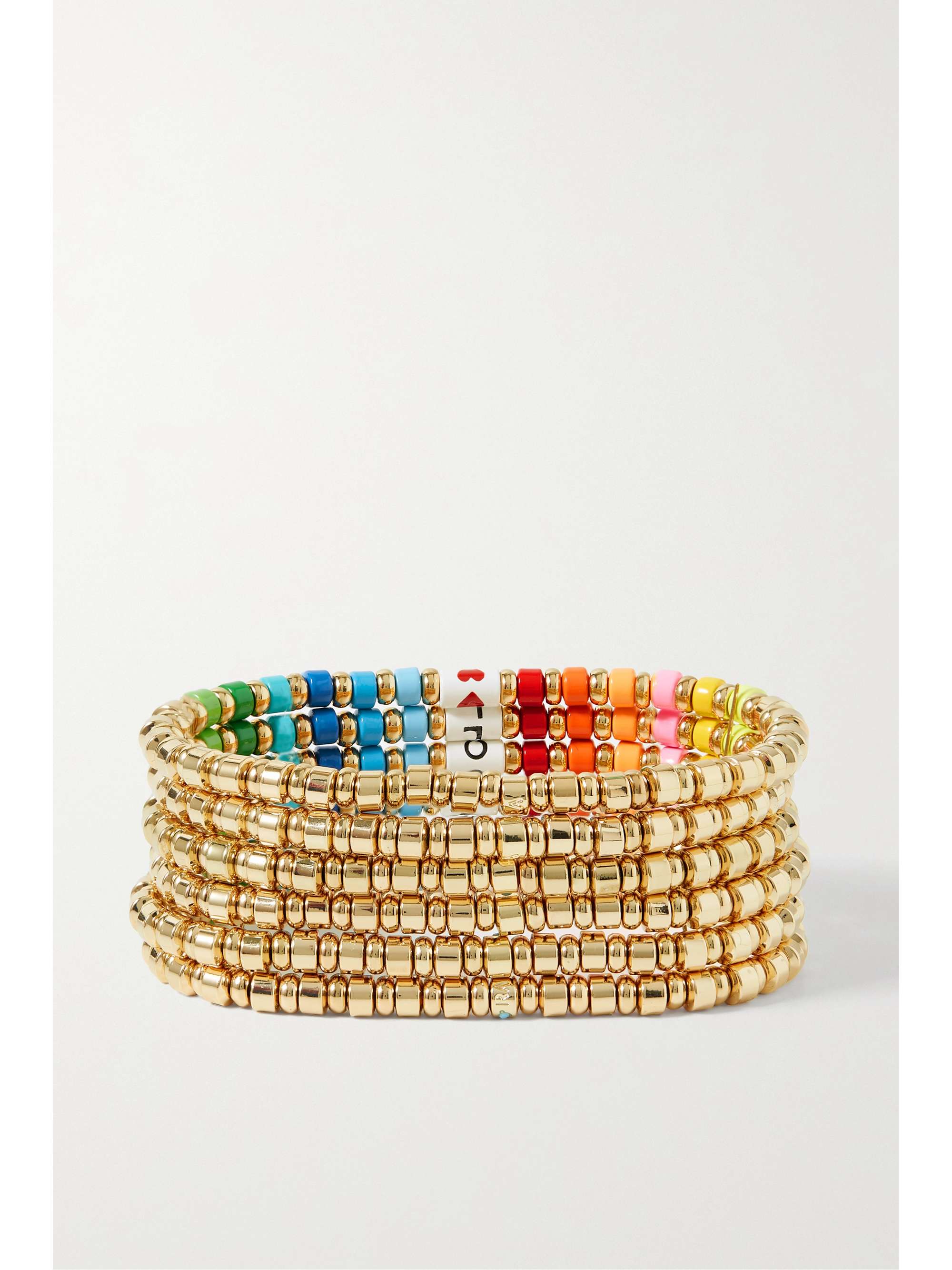 ROXANNE ASSOULIN Little Letter In Love set of six gold-tone and enamel bracelets
