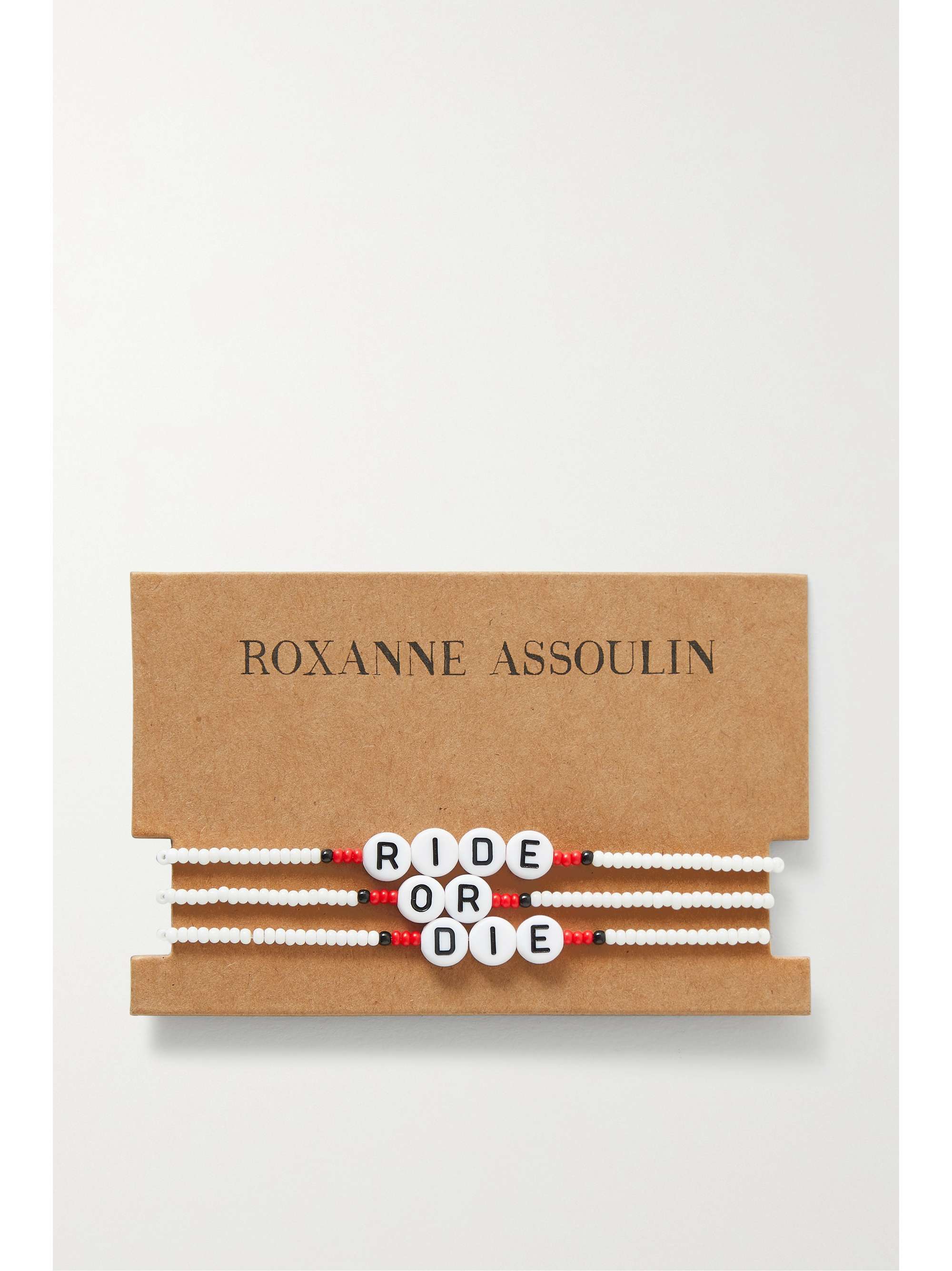ROXANNE ASSOULIN Ride or Die set of three gold-tone beaded bracelets