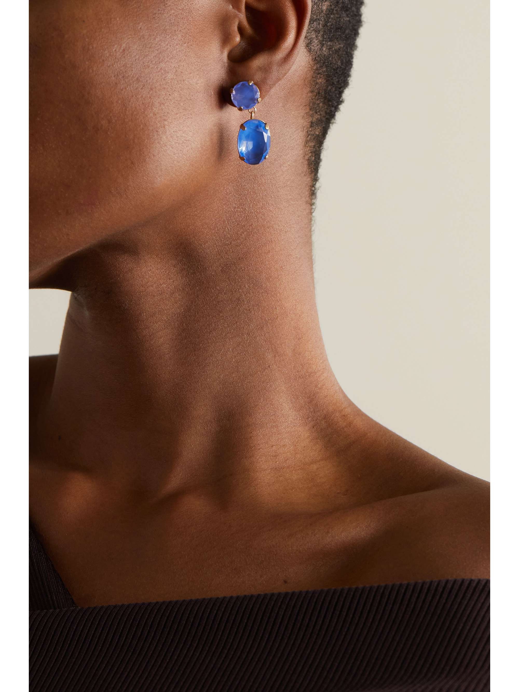 ROXANNE ASSOULIN Gold-tone glass earrings