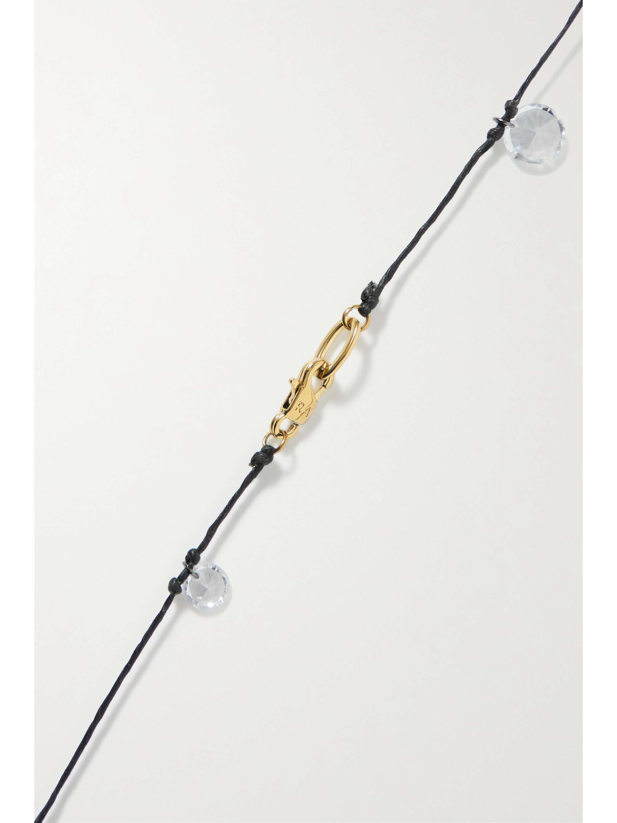 ROXANNE ASSOULIN Drip Drop gold-tone, linen and crystal choker