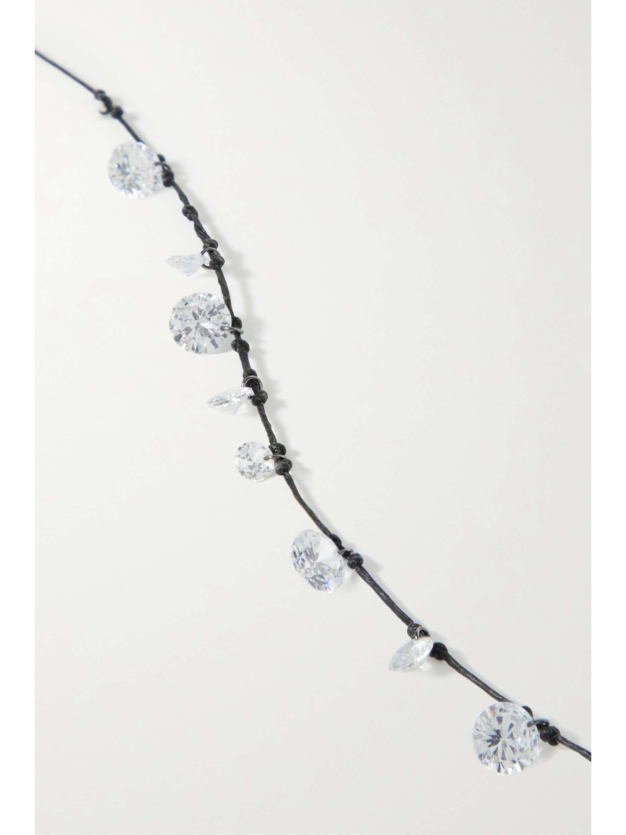 ROXANNE ASSOULIN Drip Drop gold-tone, linen and crystal choker