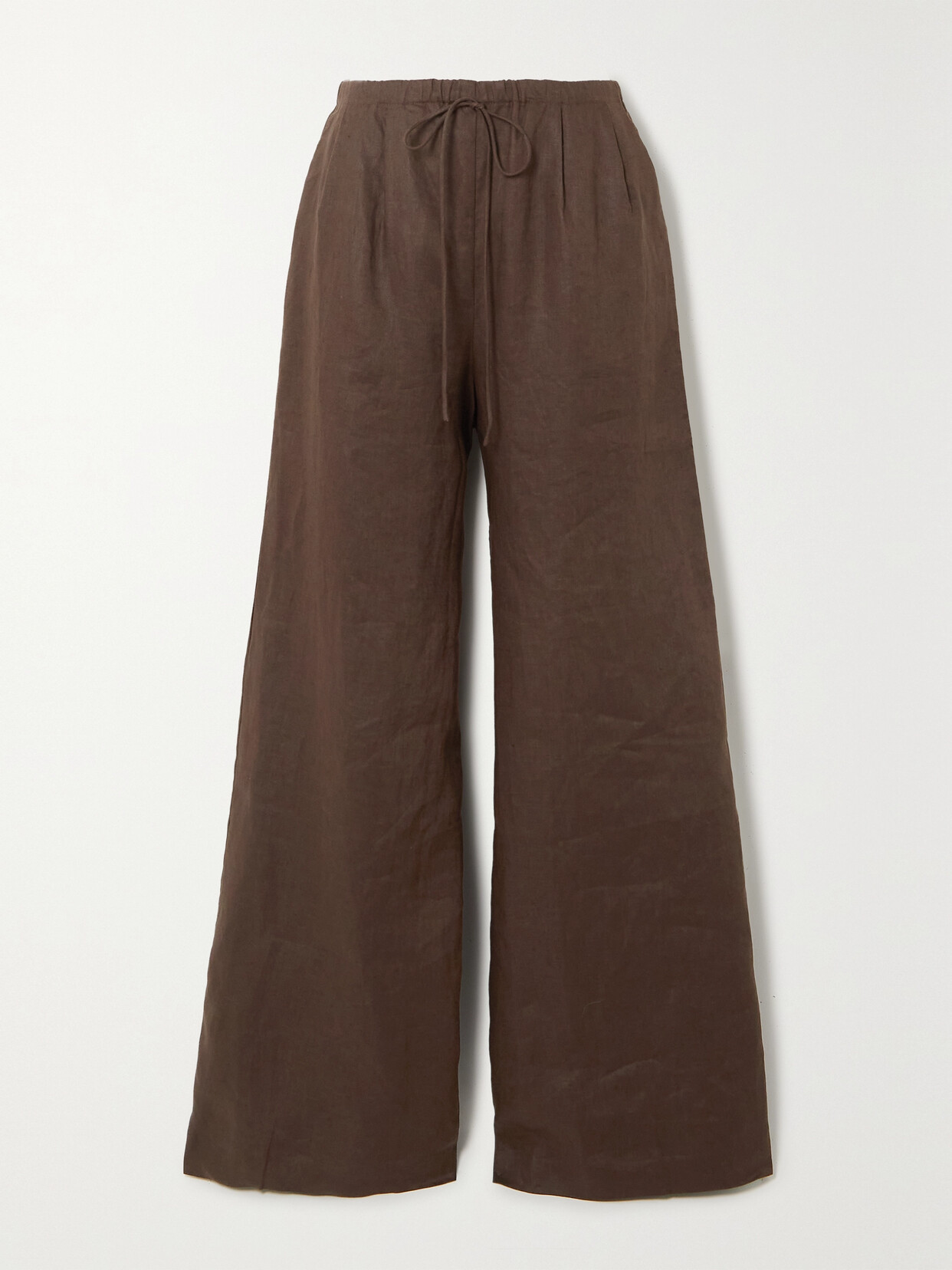 Joslin Sophia Linen Wide-leg Pants - Brown