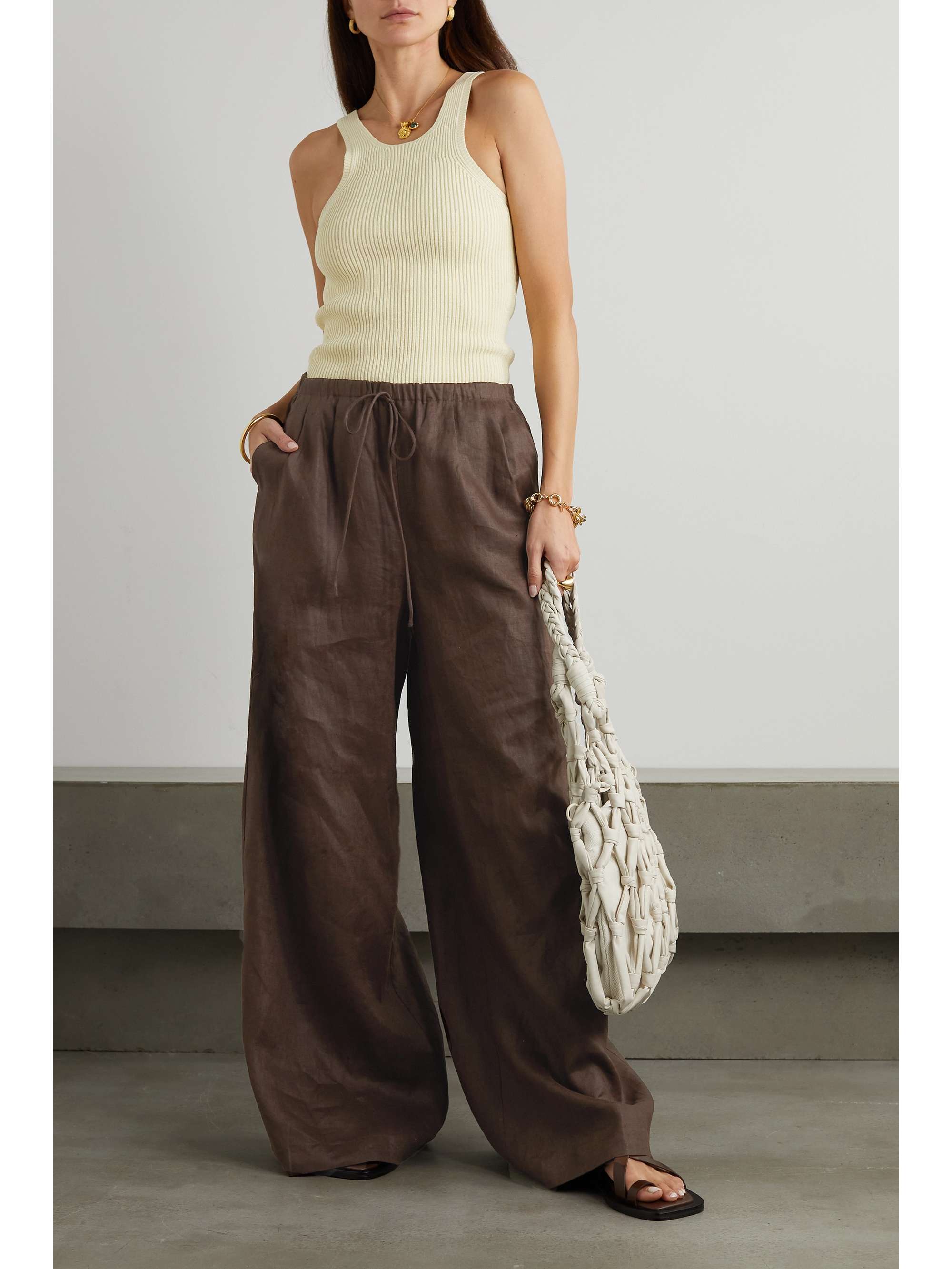 JOSLIN Sophia linen wide-leg pants