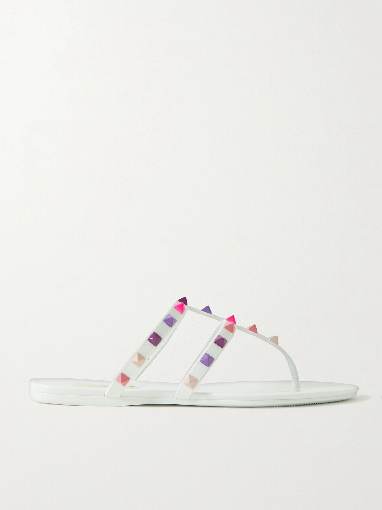 Valentino Garavani The Summer Rockstud Rubber Sandals - White