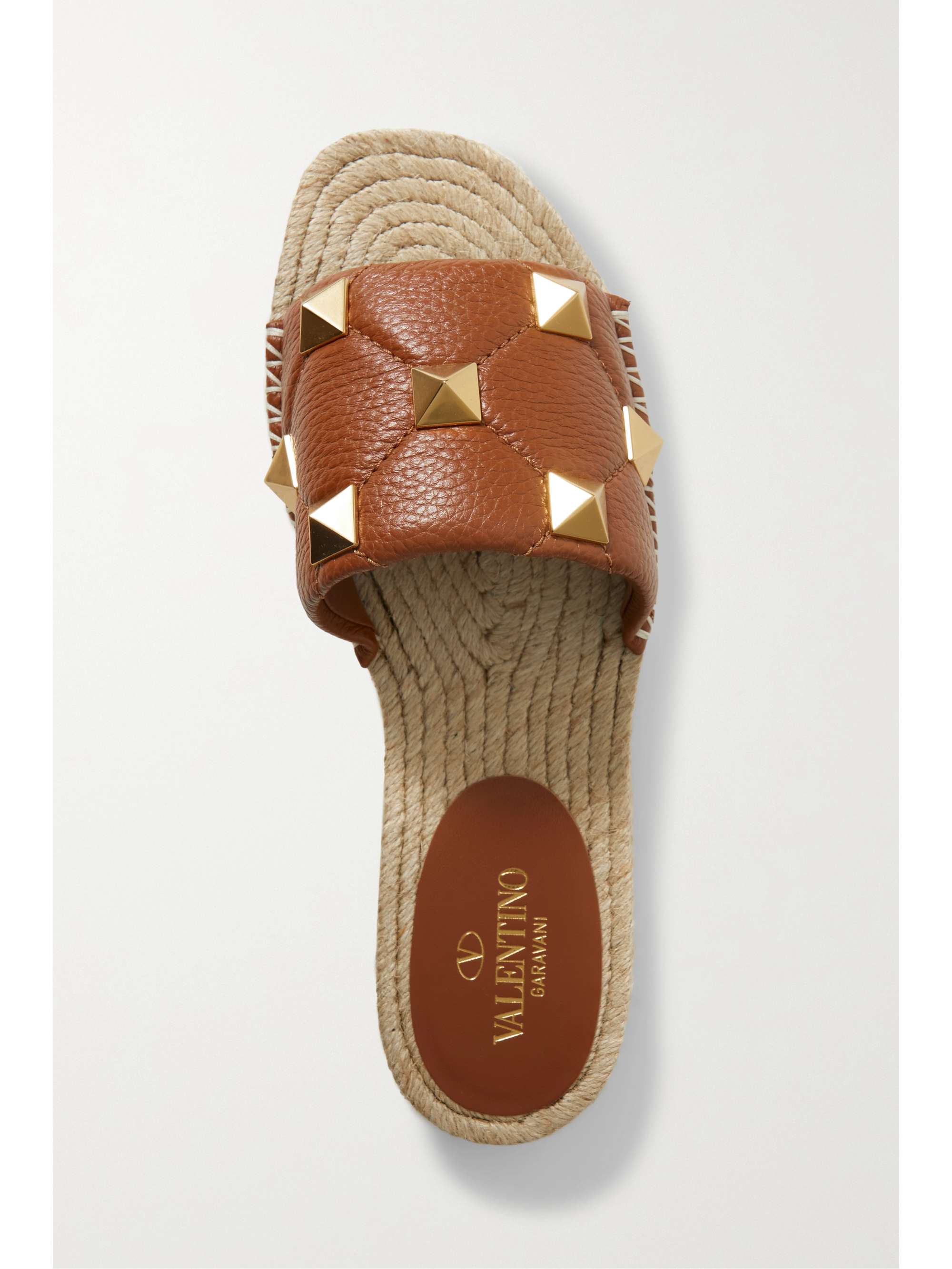 VALENTINO GARAVANI Roman Stud quilted leather espadrille slides
