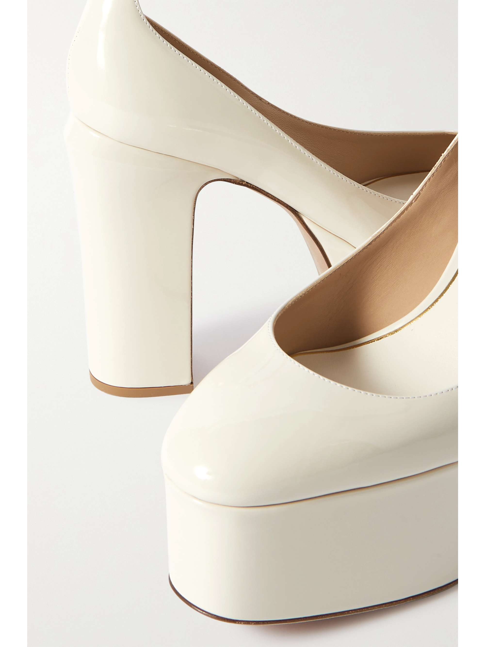 VALENTINO GARAVANI Tan-Go 120 patent-leather platform pumps