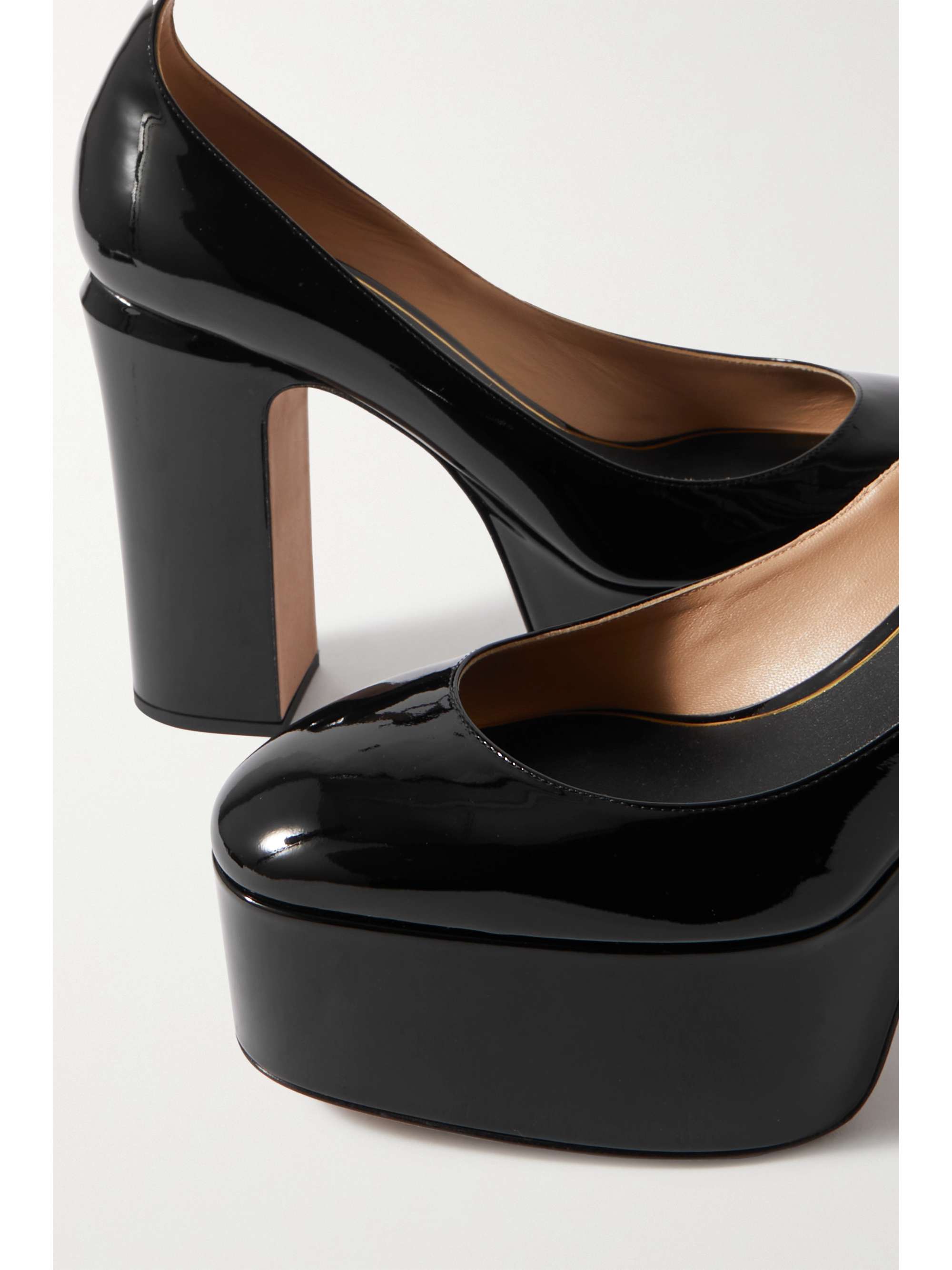VALENTINO GARAVANI Tan-Go 120 patent-leather platform pumps