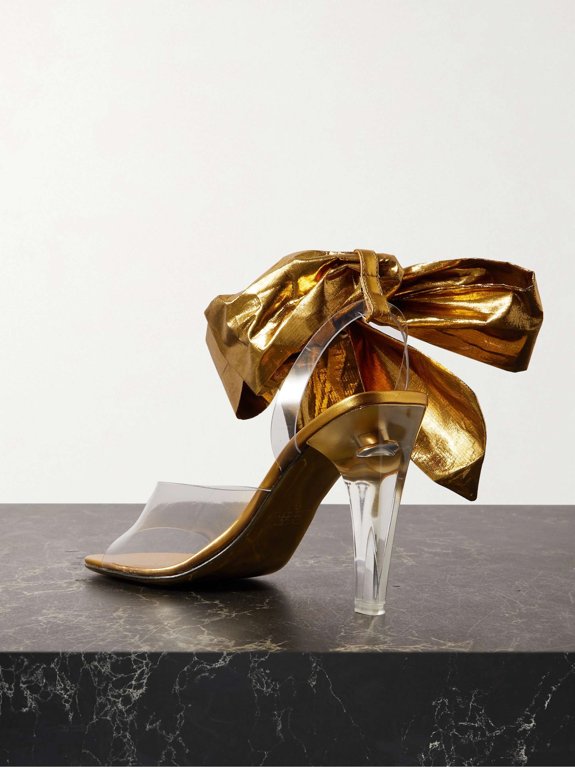 VALENTINO GARAVANI Party 100 bow-detailed taffeta-trimmed PVC sandals