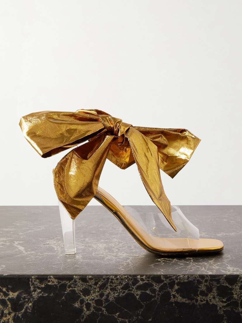 Valentino Garavani Party 100 Bow-detailed Taffeta-trimmed Pvc Sandals