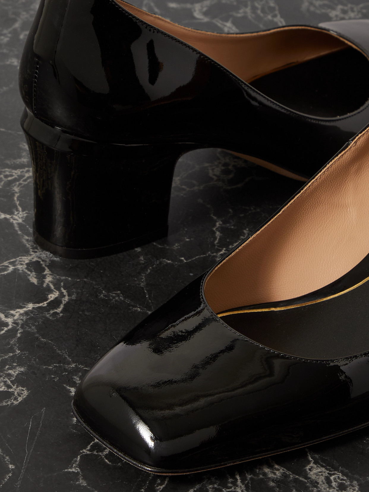 Valentino Garavani Tan-go 60 Patent-leather Pumps In Black