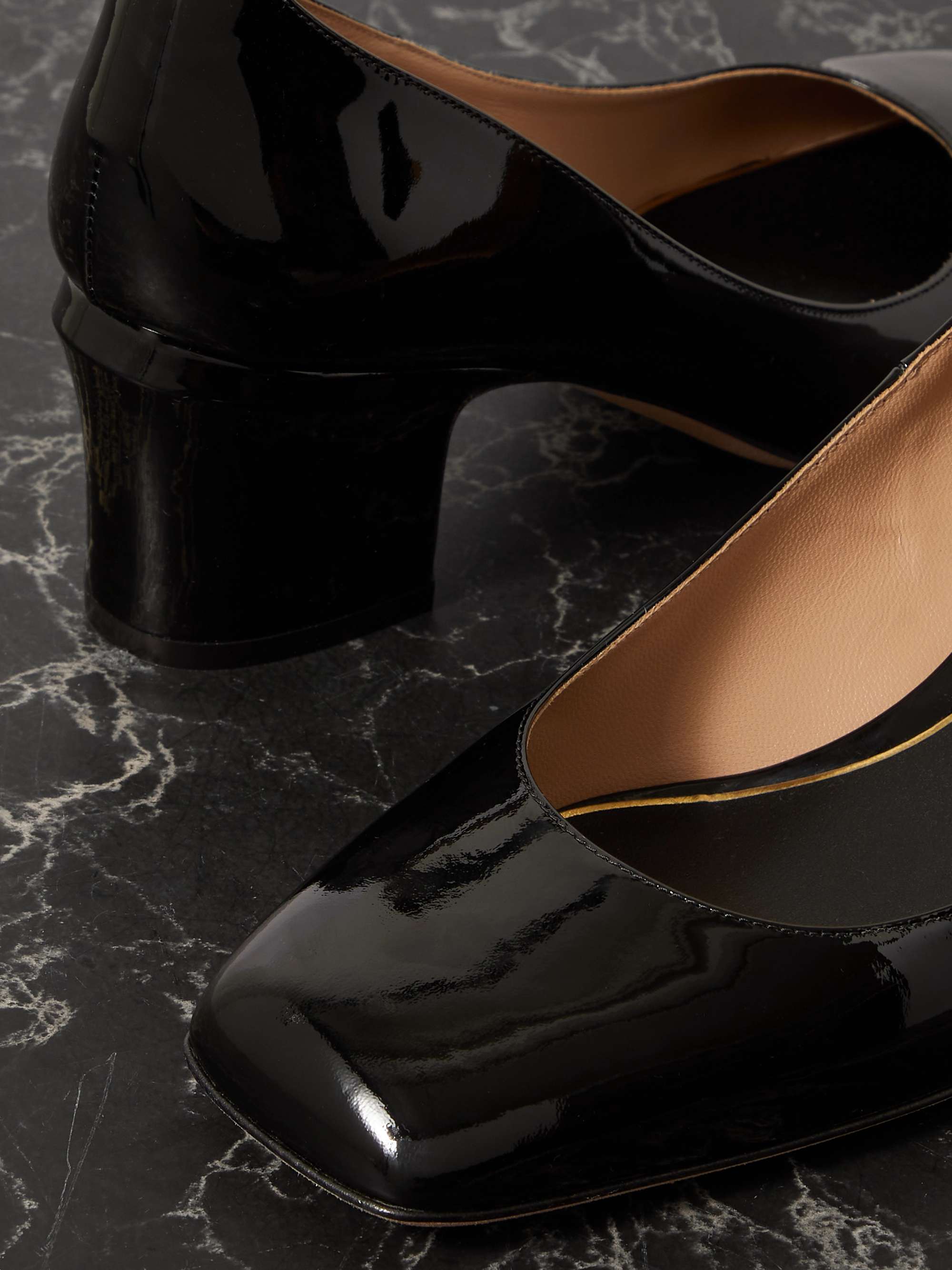 VALENTINO GARAVANI Tan-Go 60 patent-leather pumps