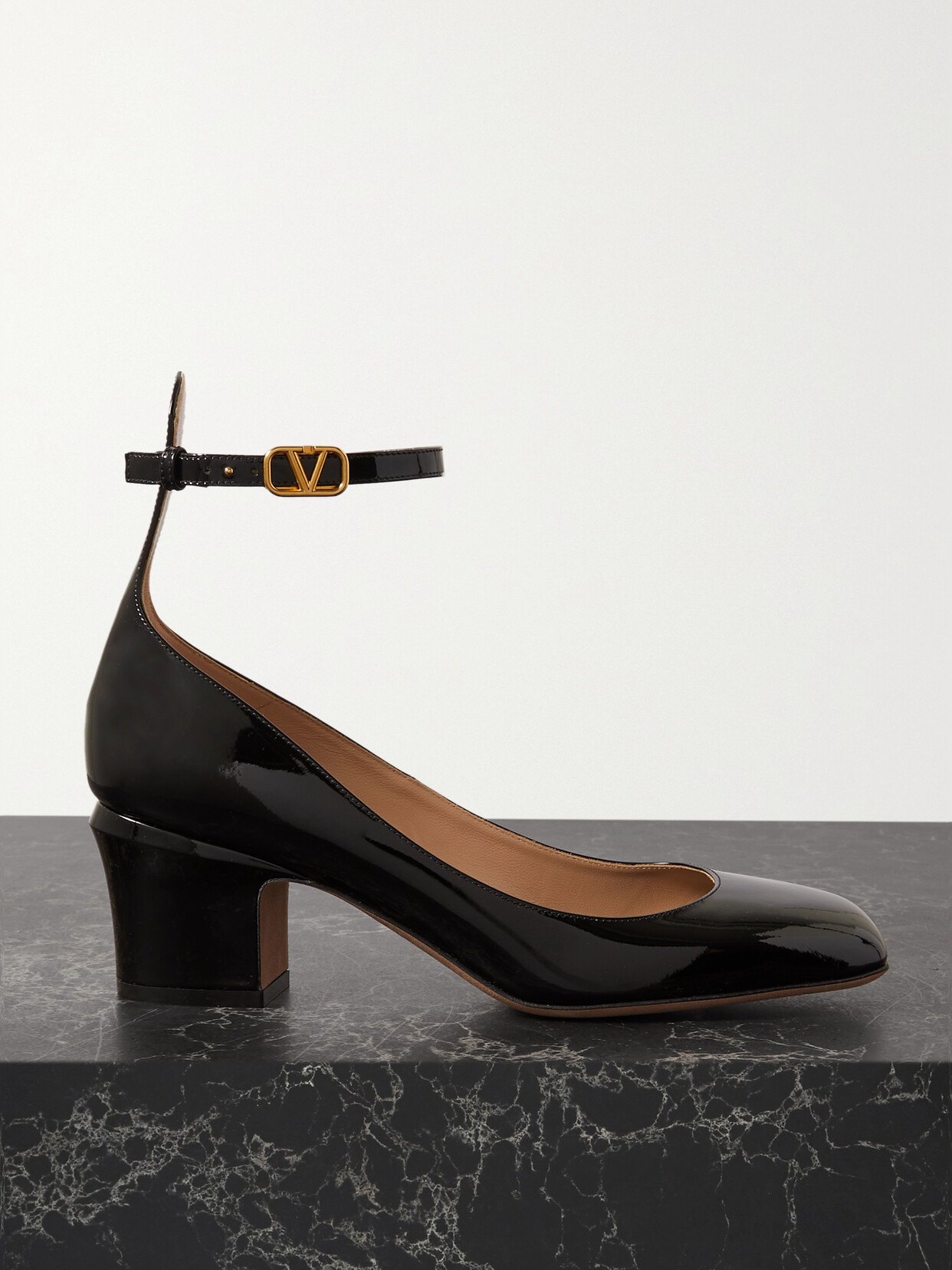 Valentino Garavani - Tan-go 60 Patent-leather Pumps - Black