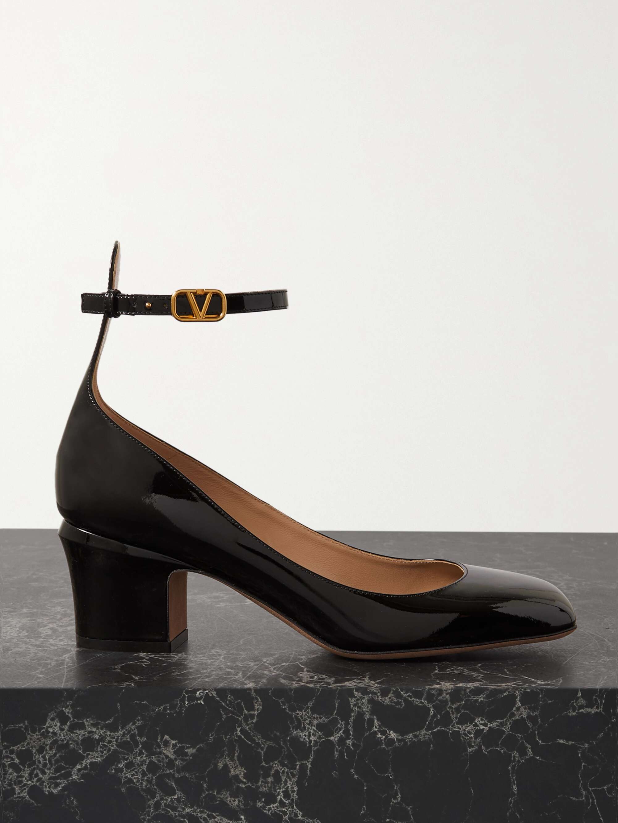 VALENTINO GARAVANI Tan-Go patent-leather pumps | NET-A-PORTER