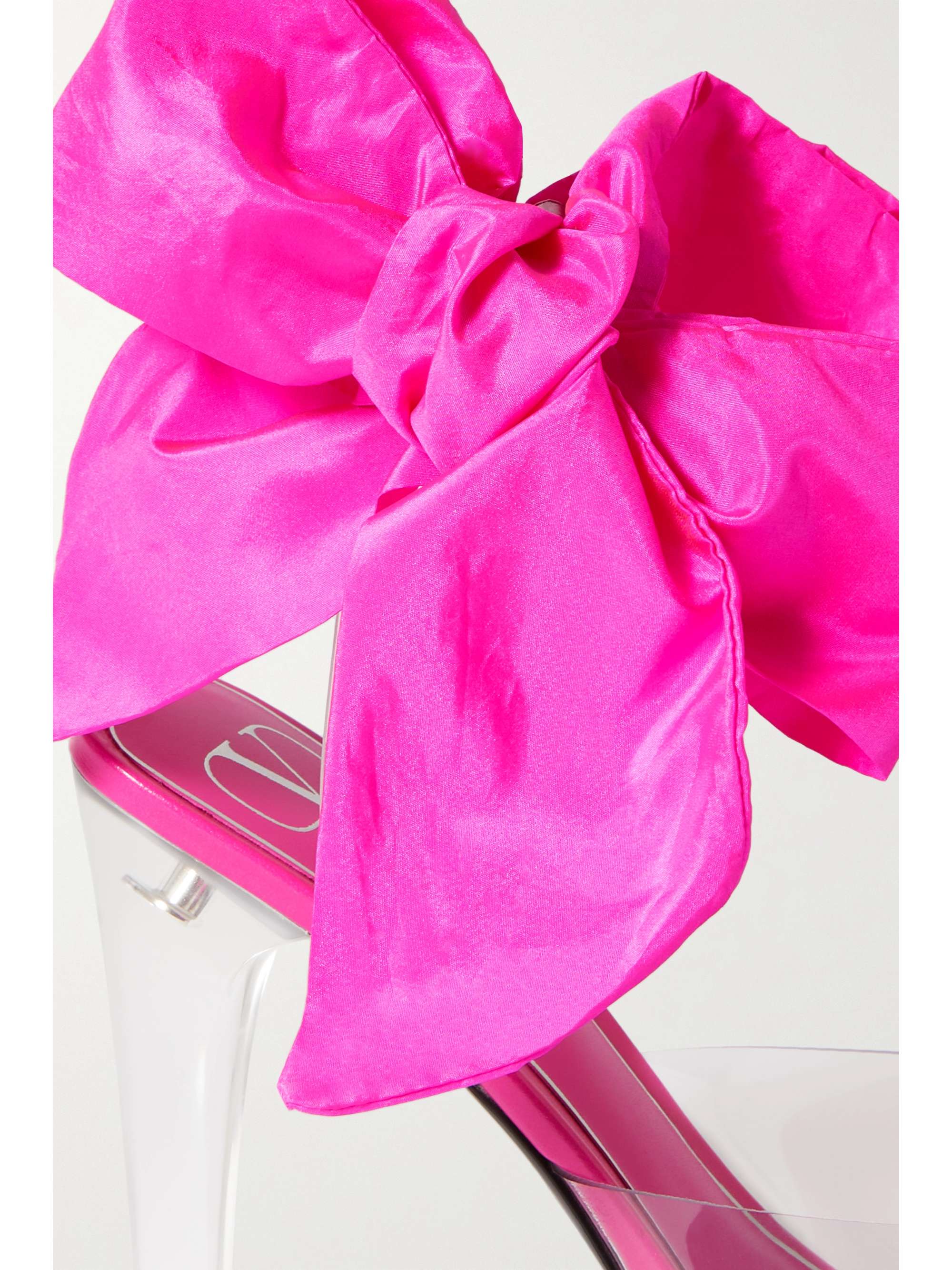 VALENTINO GARAVANI Valentino Garavani Party 100 bow-detailed taffeta-trimmed PVC sandals