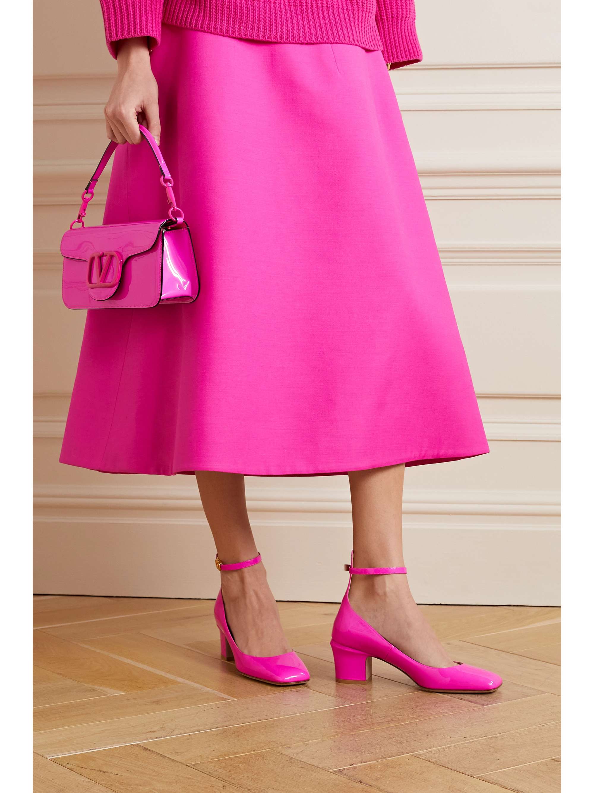 VALENTINO GARAVANI Tan-Go 60 patent-leather pumps