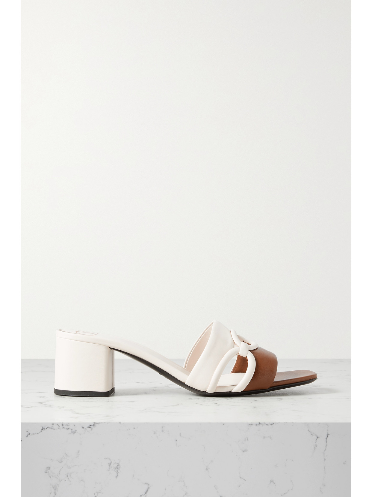 Valentino Garavani Woman Sandals White Size 7 Leather In Brown