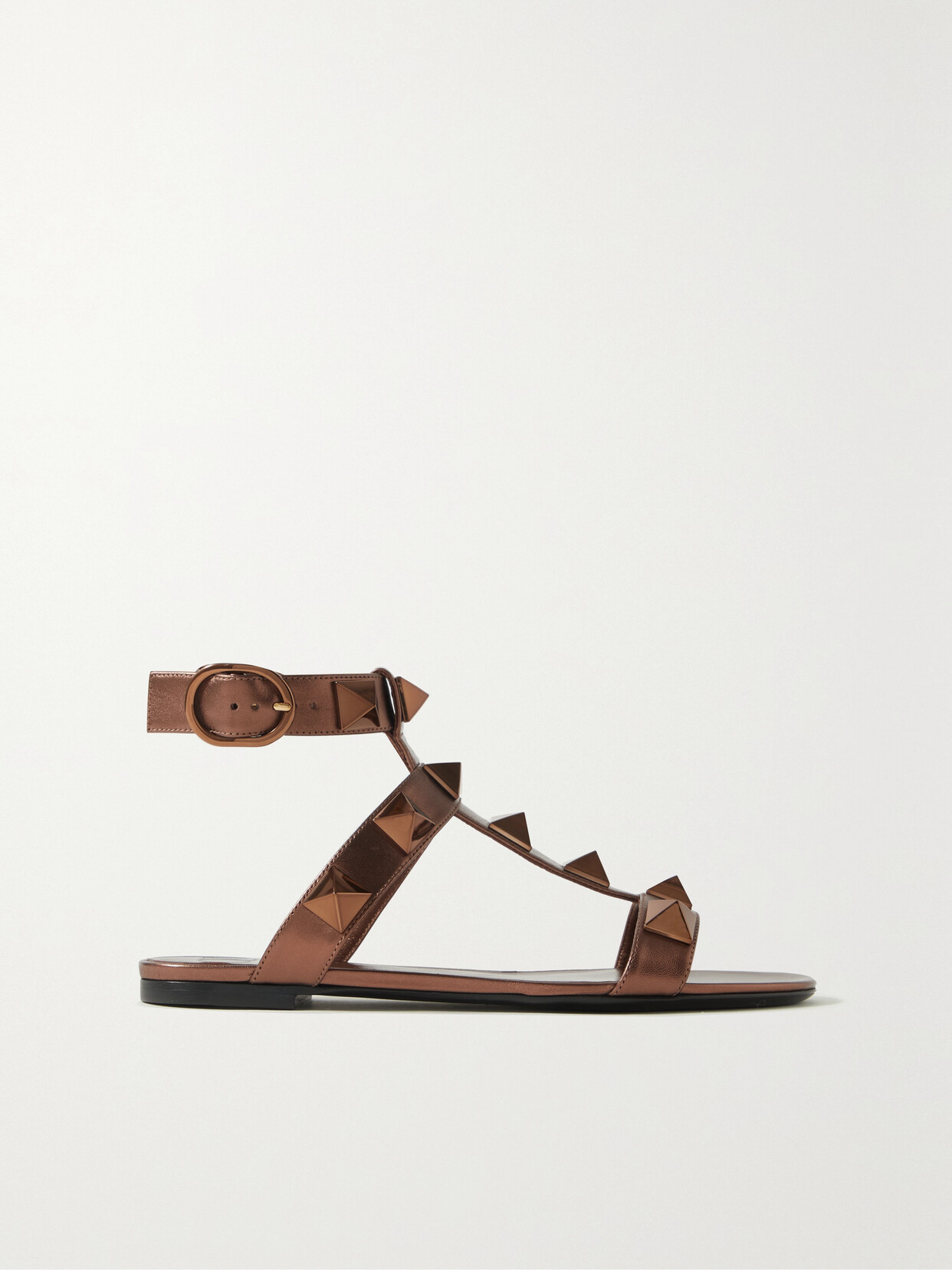 Valentino Garavani - Roman Stud Metallic Leather Sandals - IT41