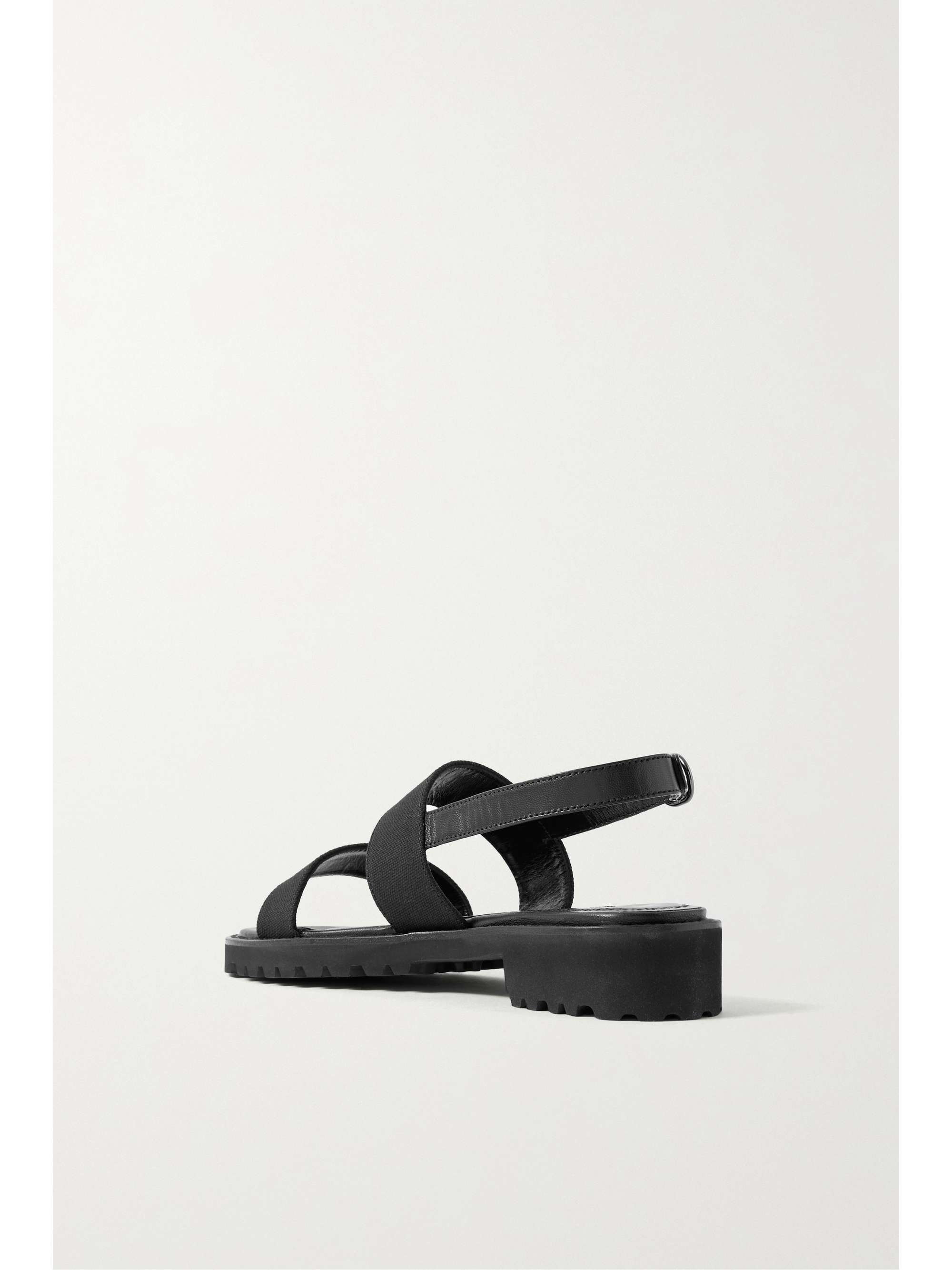 MANOLO BLAHNIK Gad leather-trimmed canvas sandals