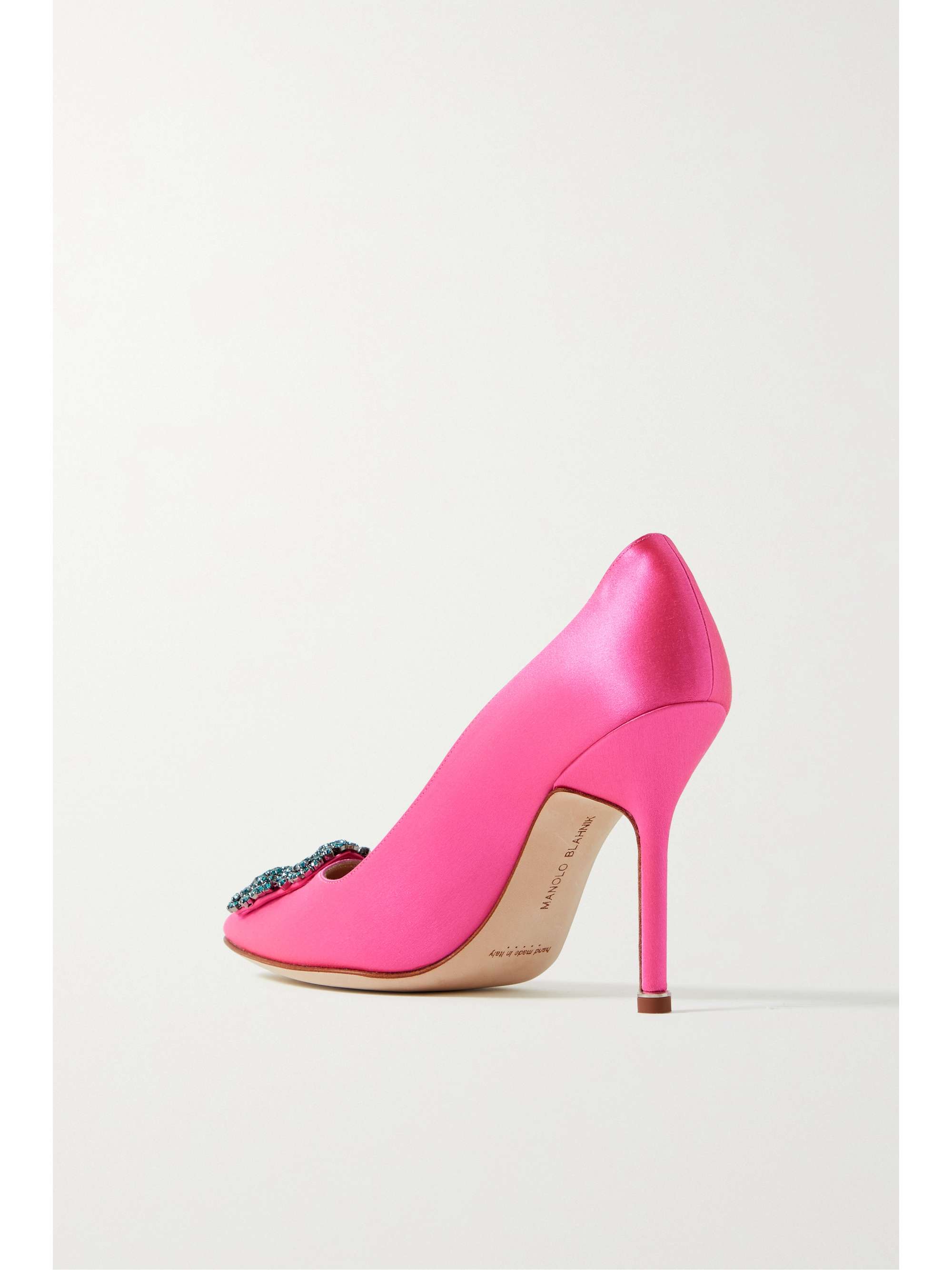 MANOLO BLAHNIK Hangisi 105 Pumps aus Satin mit Verzierung