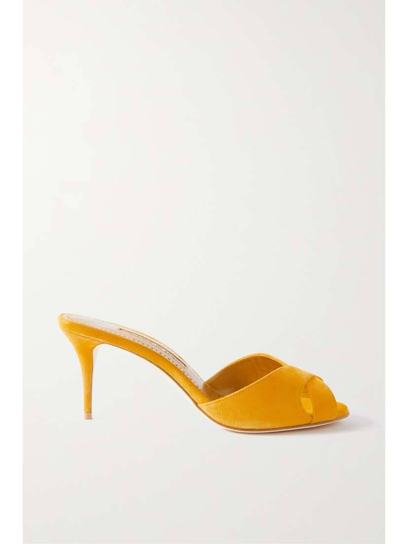 Manolo Blahnik Mumbimu 70 Suede Mules