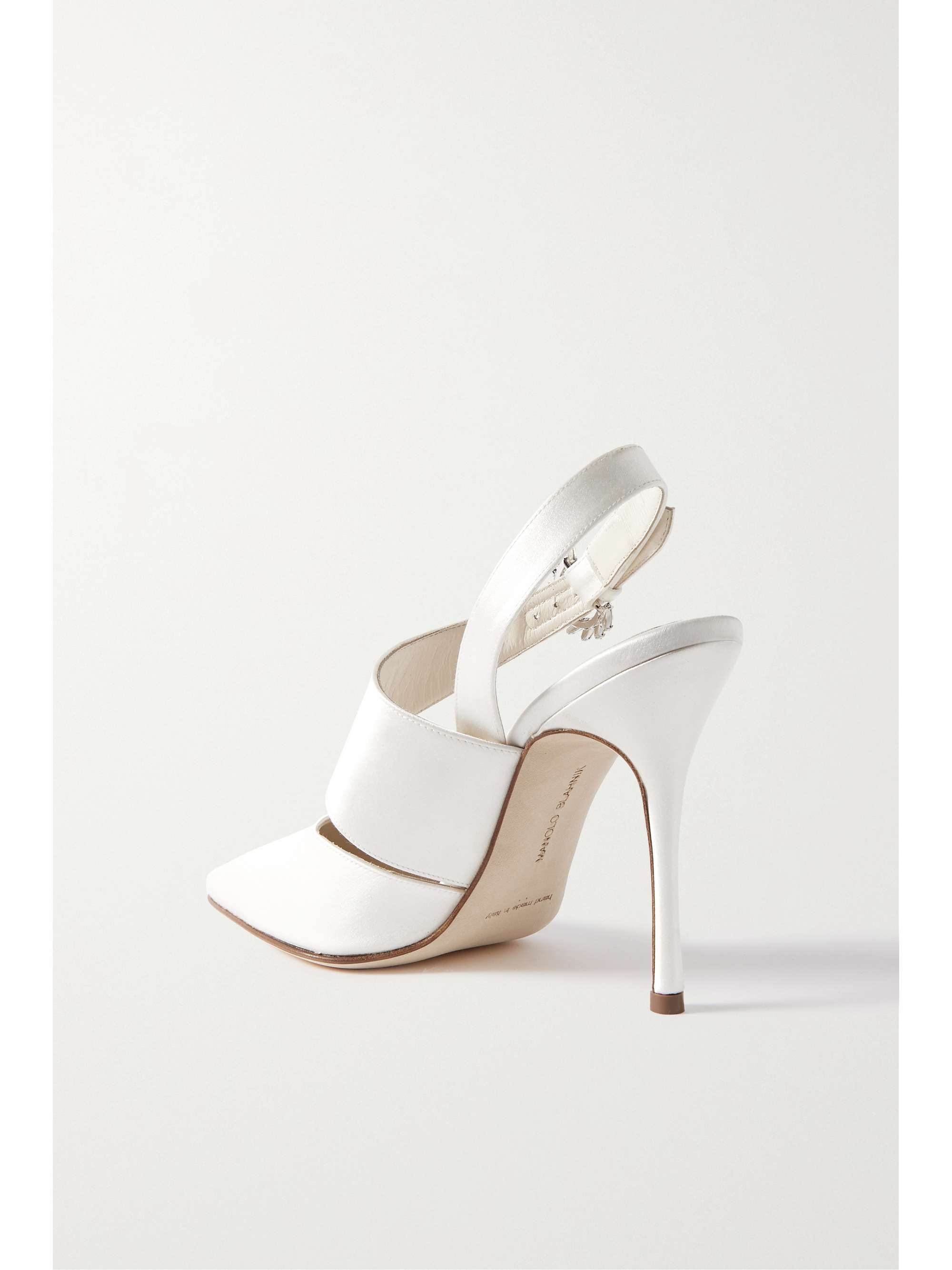 MANOLO BLAHNIK Hafela 105 Slingback-Pumps aus Satin mit Kristallen