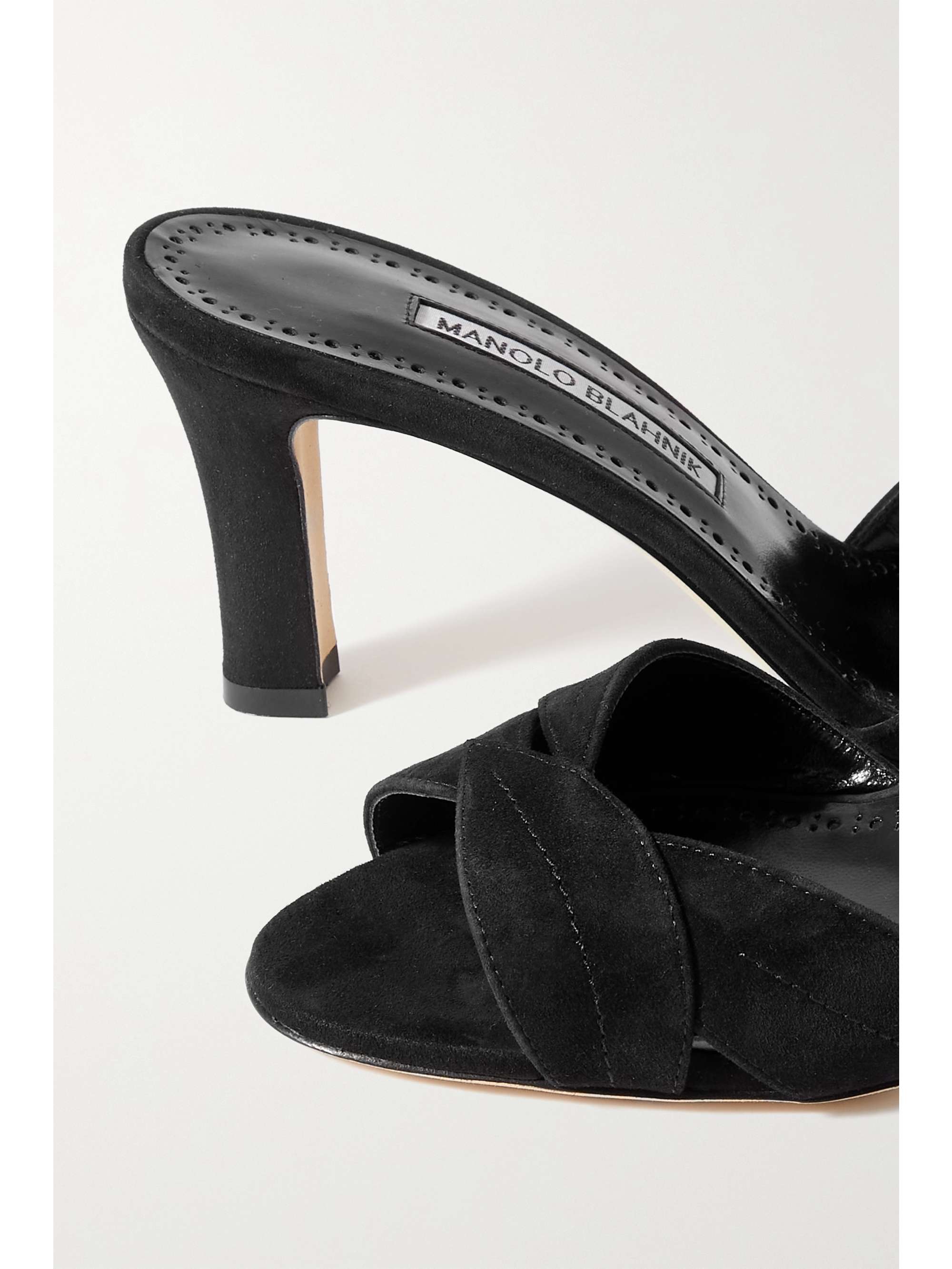 MANOLO BLAHNIK Siemu 70 Mules aus Veloursleder