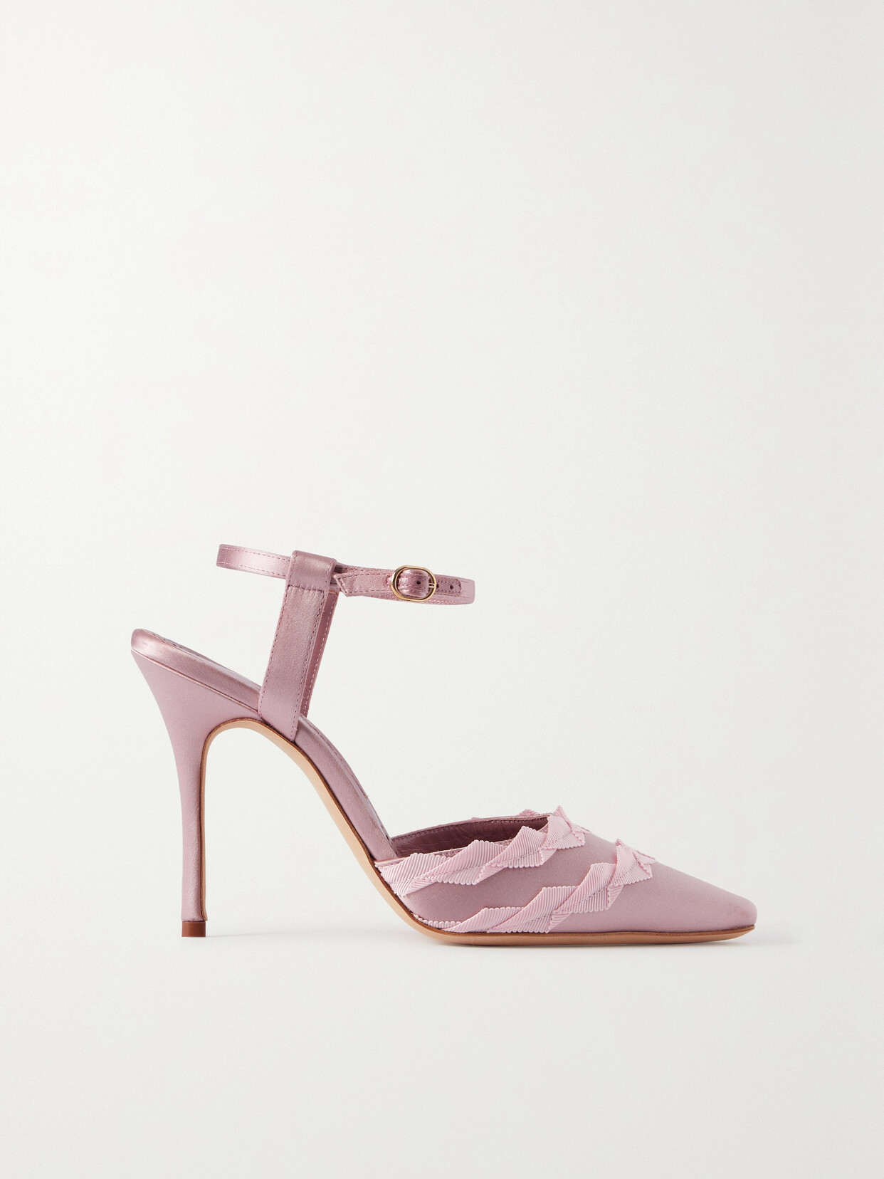 Manolo Blahnik - Ayma 105 Grosgrain-trimmed Satin Pumps - Purple