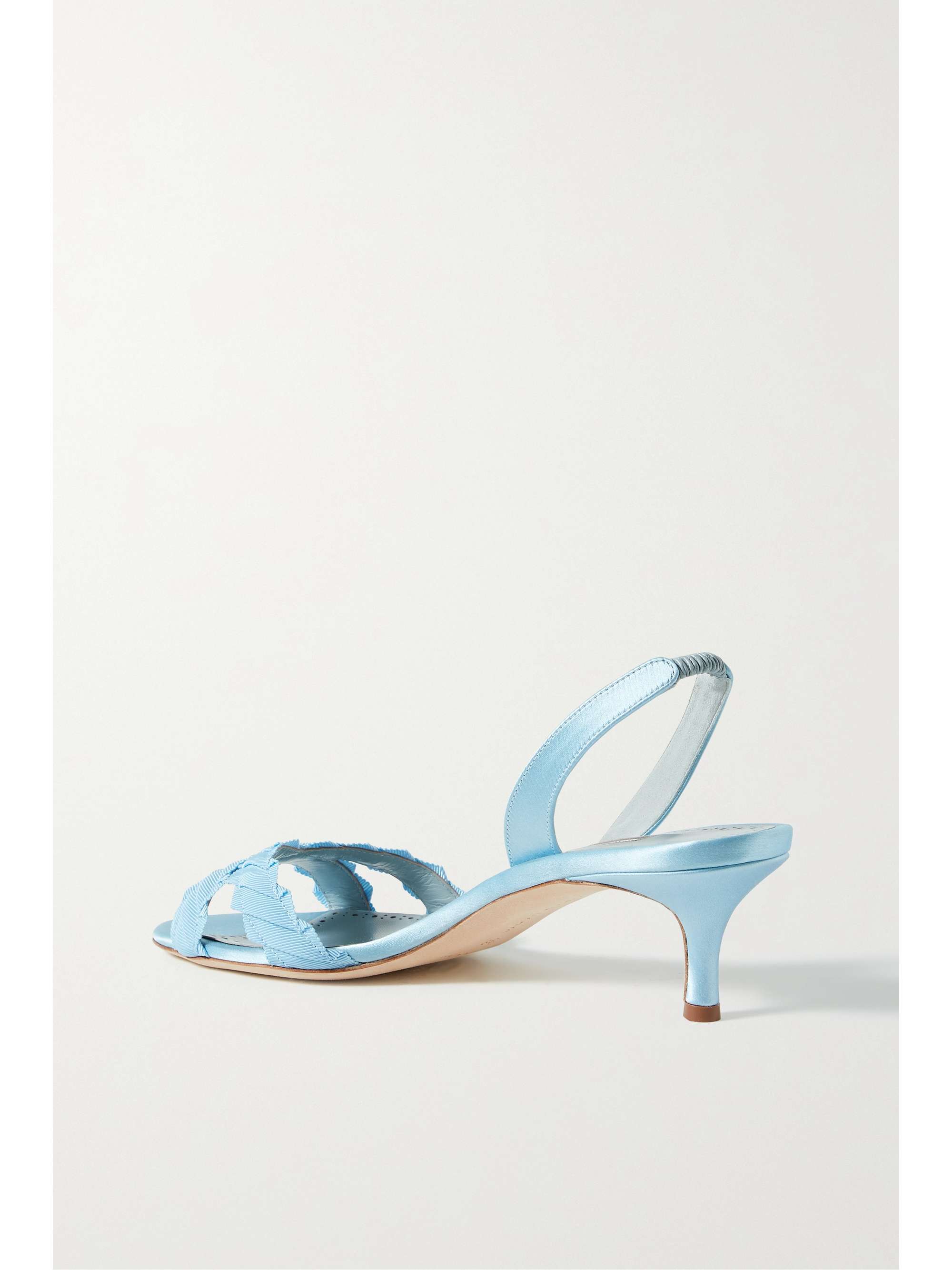 MANOLO BLAHNIK Ligra 50 罗缎边饰缎布露跟凉鞋
