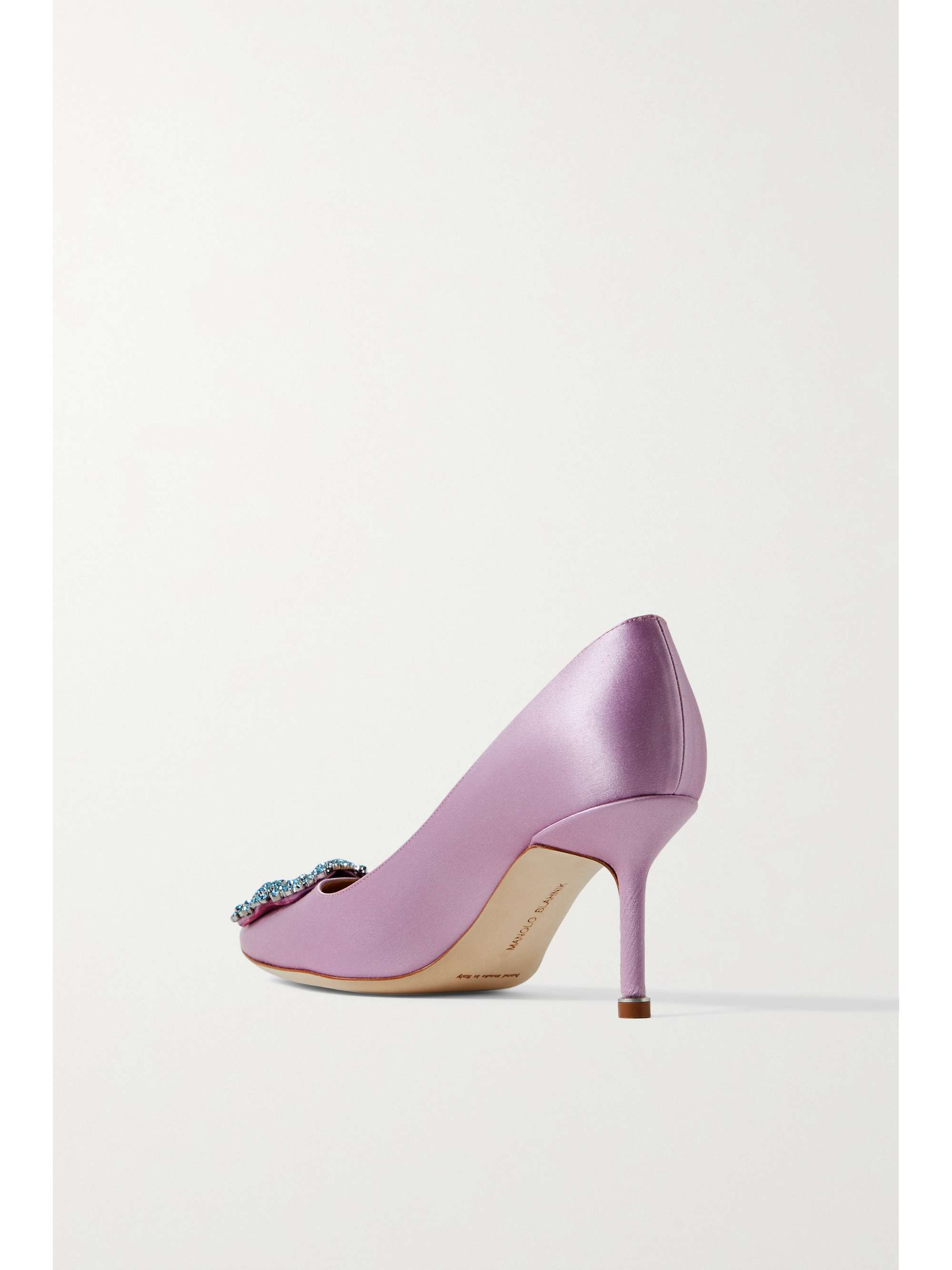MANOLO BLAHNIK Hangisi 70 Pumps aus Satin mit Verzierung