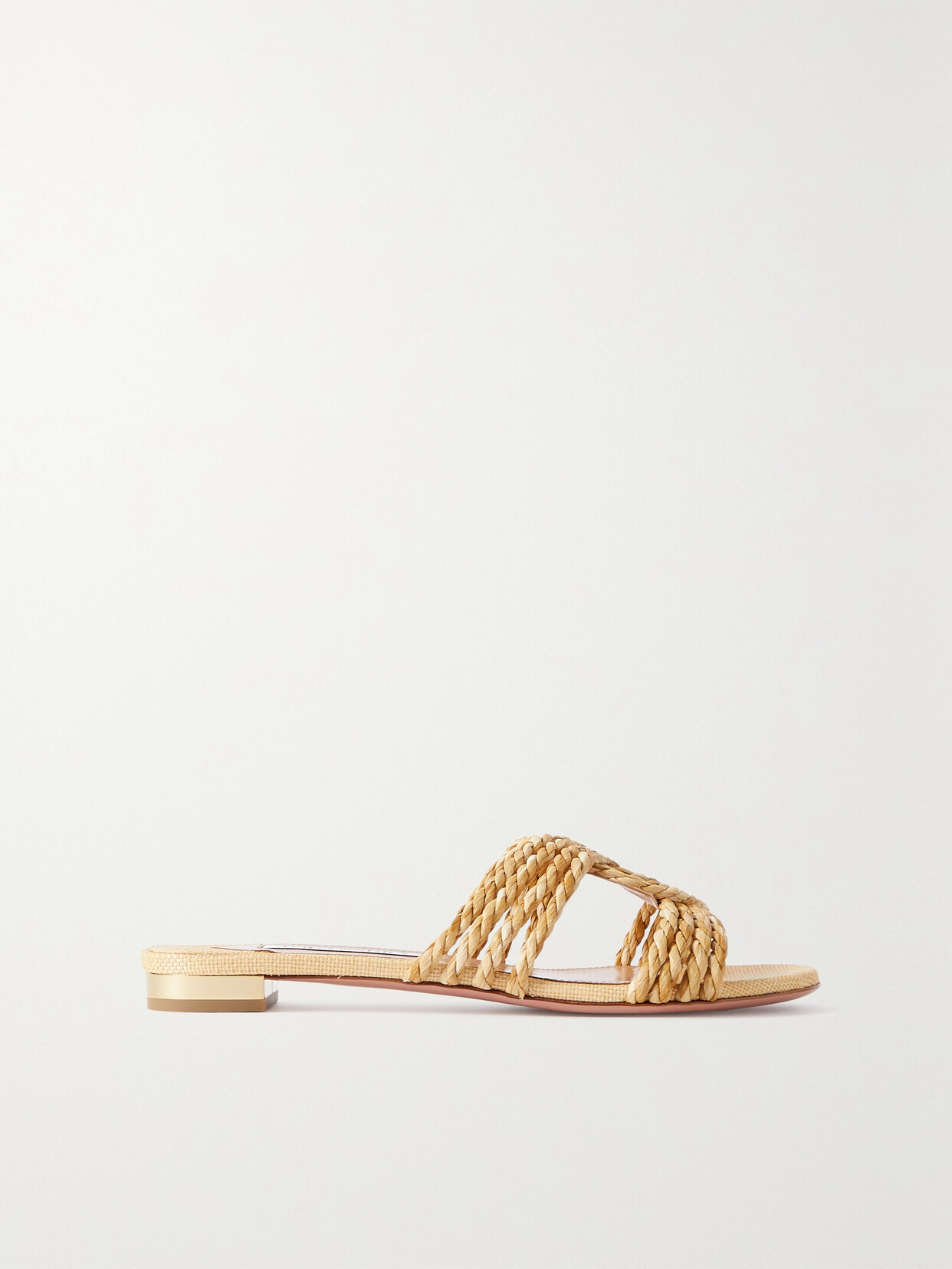 Aquazzura - Hawaii Raffia Slides - Neutrals