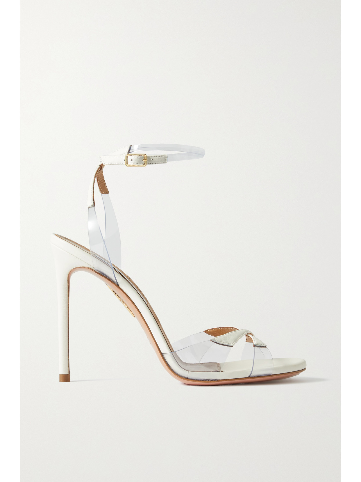 Aquazzura - Illusions Plexi 105 Pvc And Leather Sandals - White