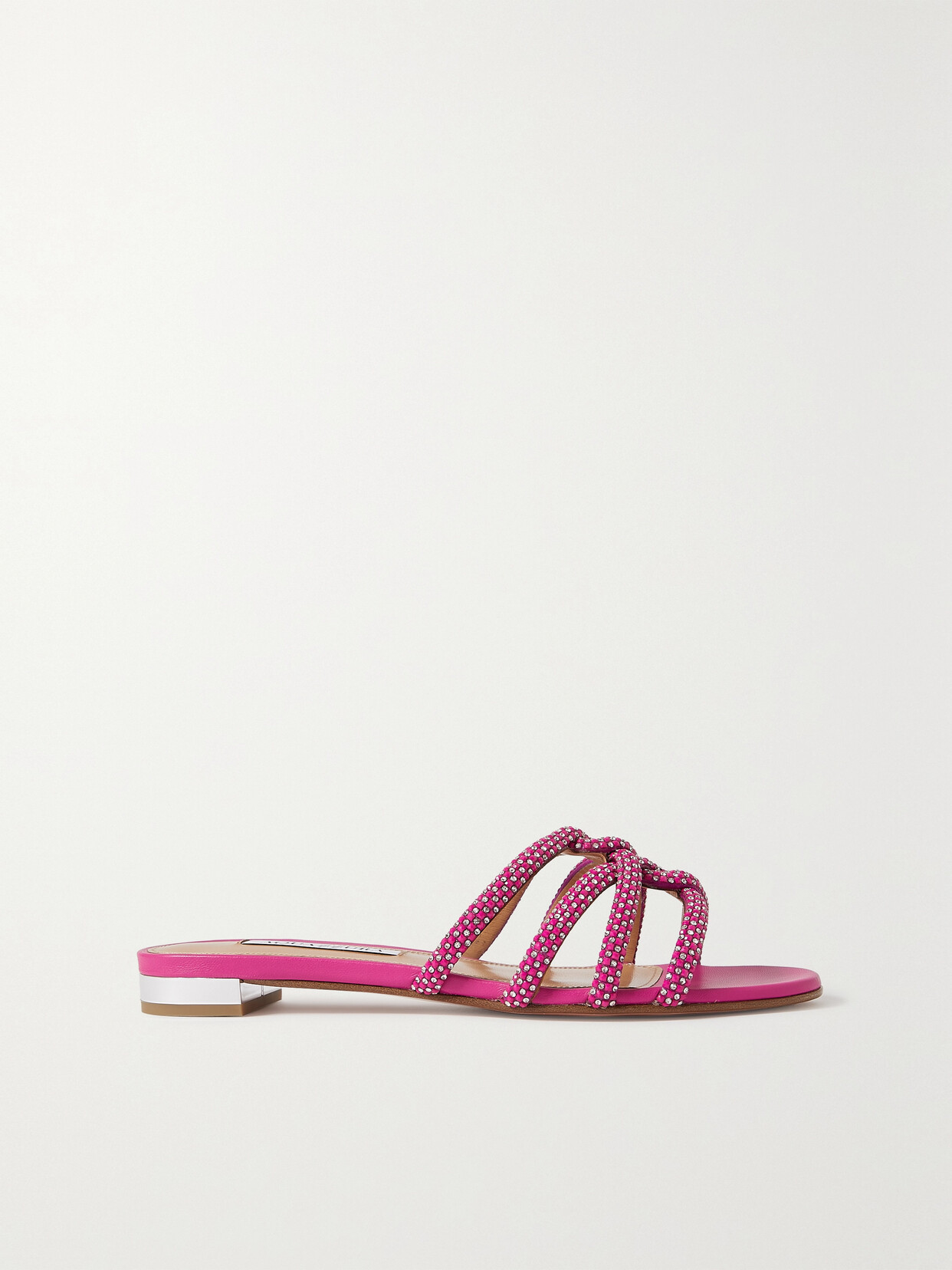 Aquazzura - Moondust Crystal-embellished Suede Sandals - Pink