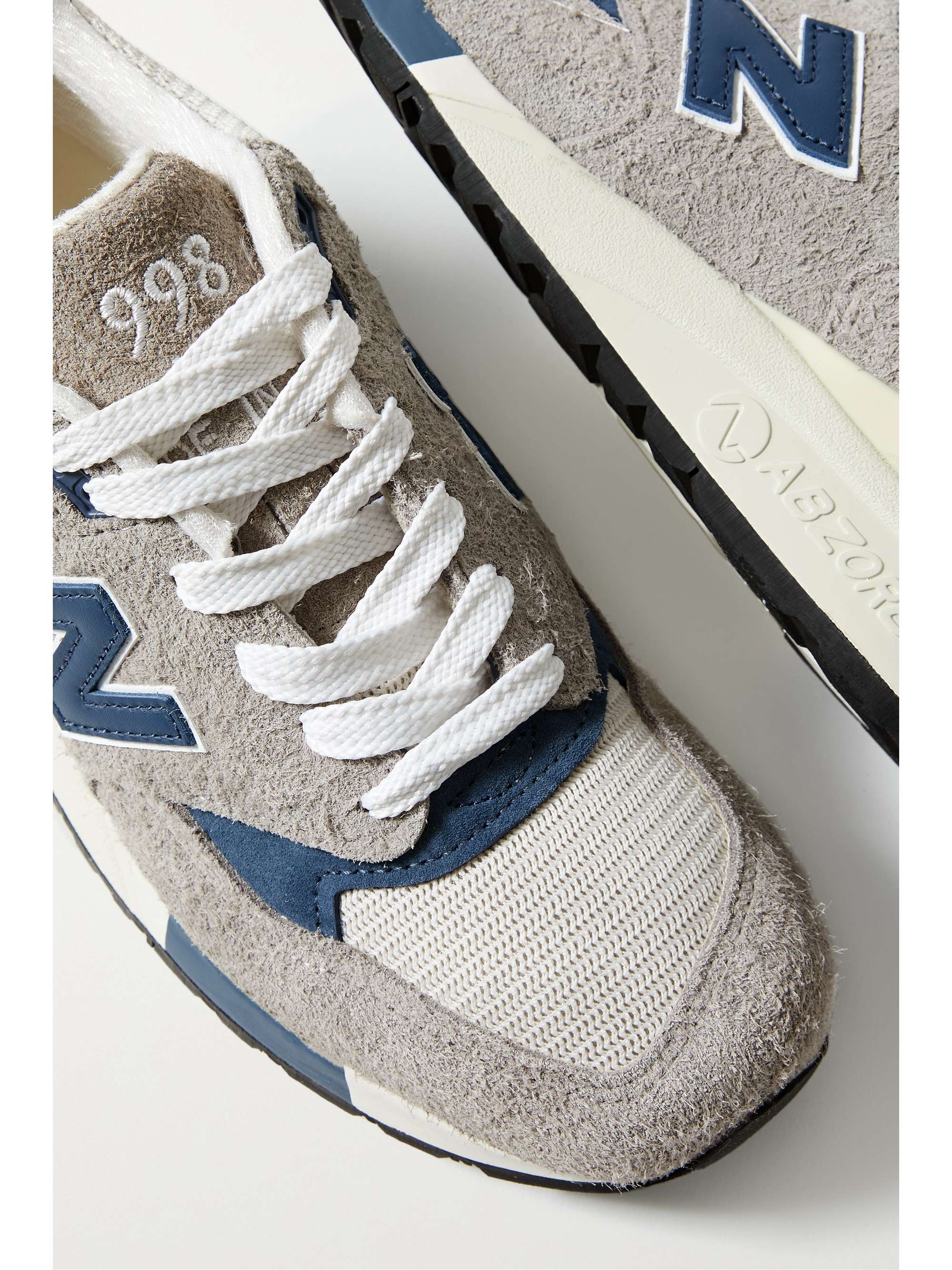 NEW BALANCE Made in USA 998 Core rubber-trimmed leather, mesh and suede | NET-A-PORTER