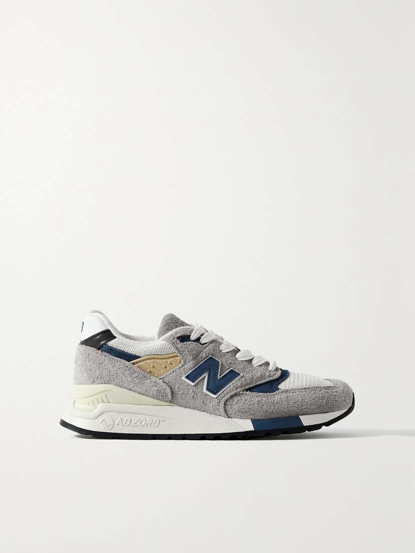 New Balance Made In Usa 998 Core Rubber-trimmed Leather, Mesh And Suede Sneakers - US 13