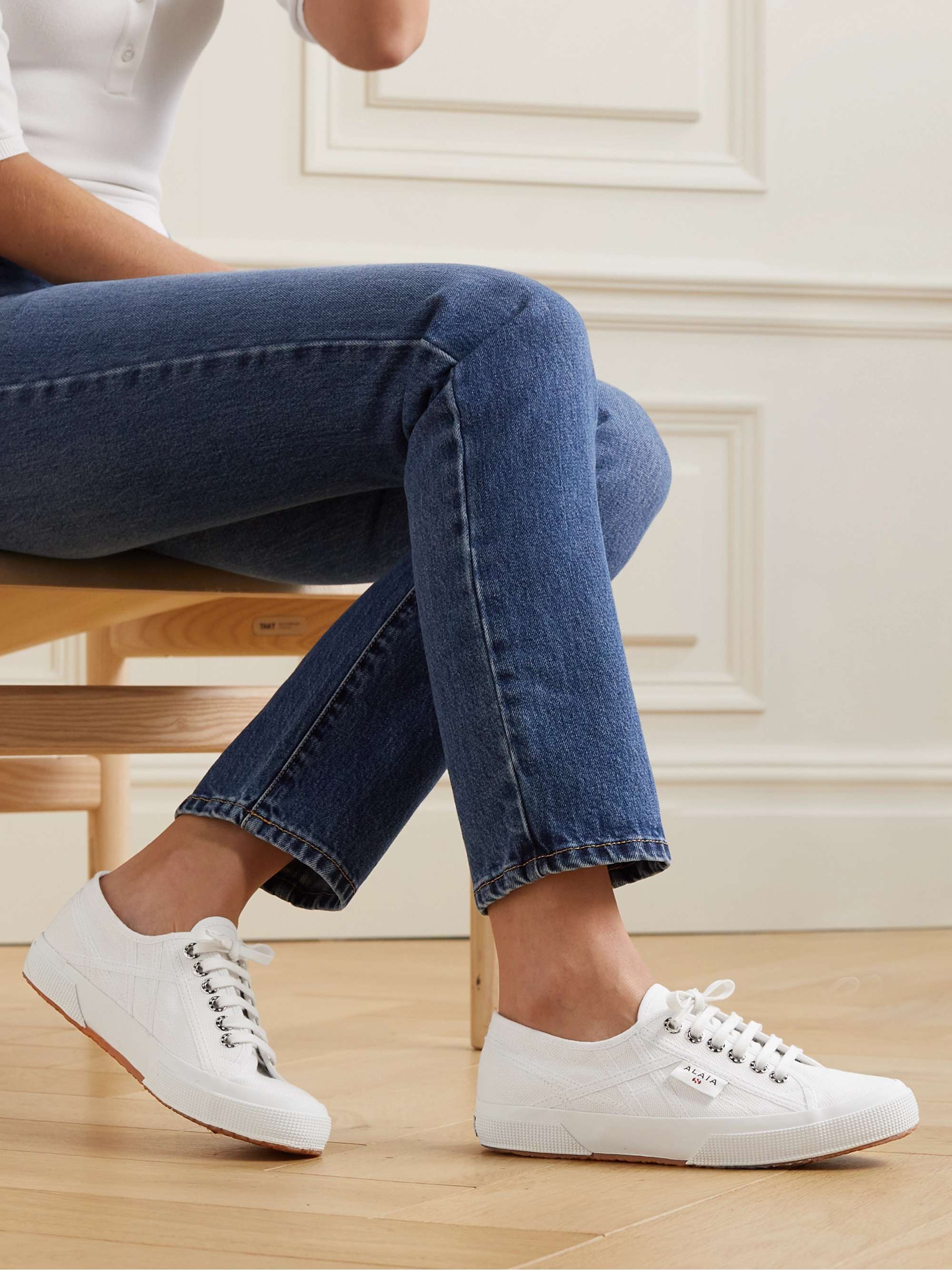 ALAÏA + Superga cotton-canvas sneakers |