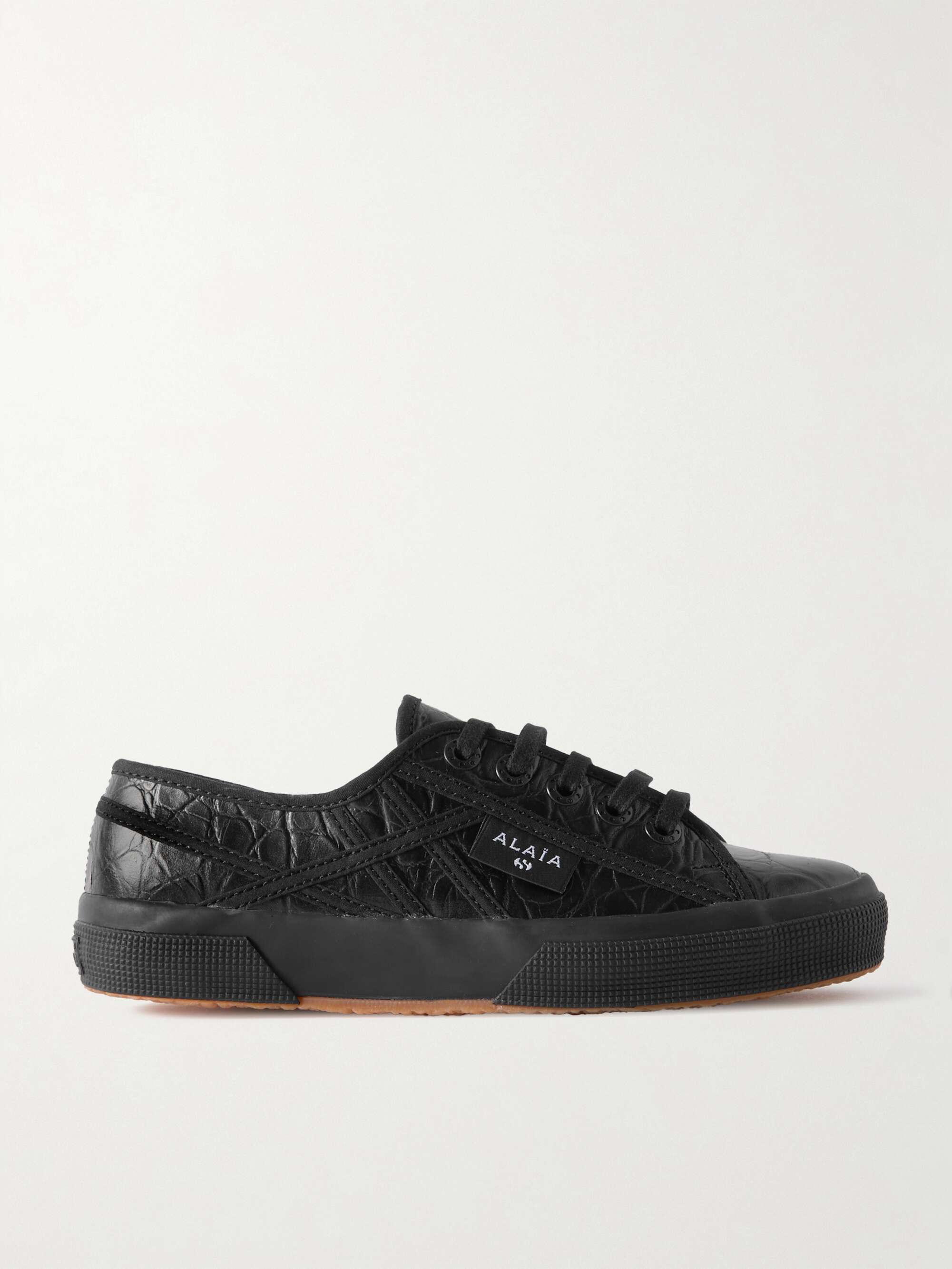 ALAÏA + Superga croc-effect leather sneakers | NET-A-PORTER