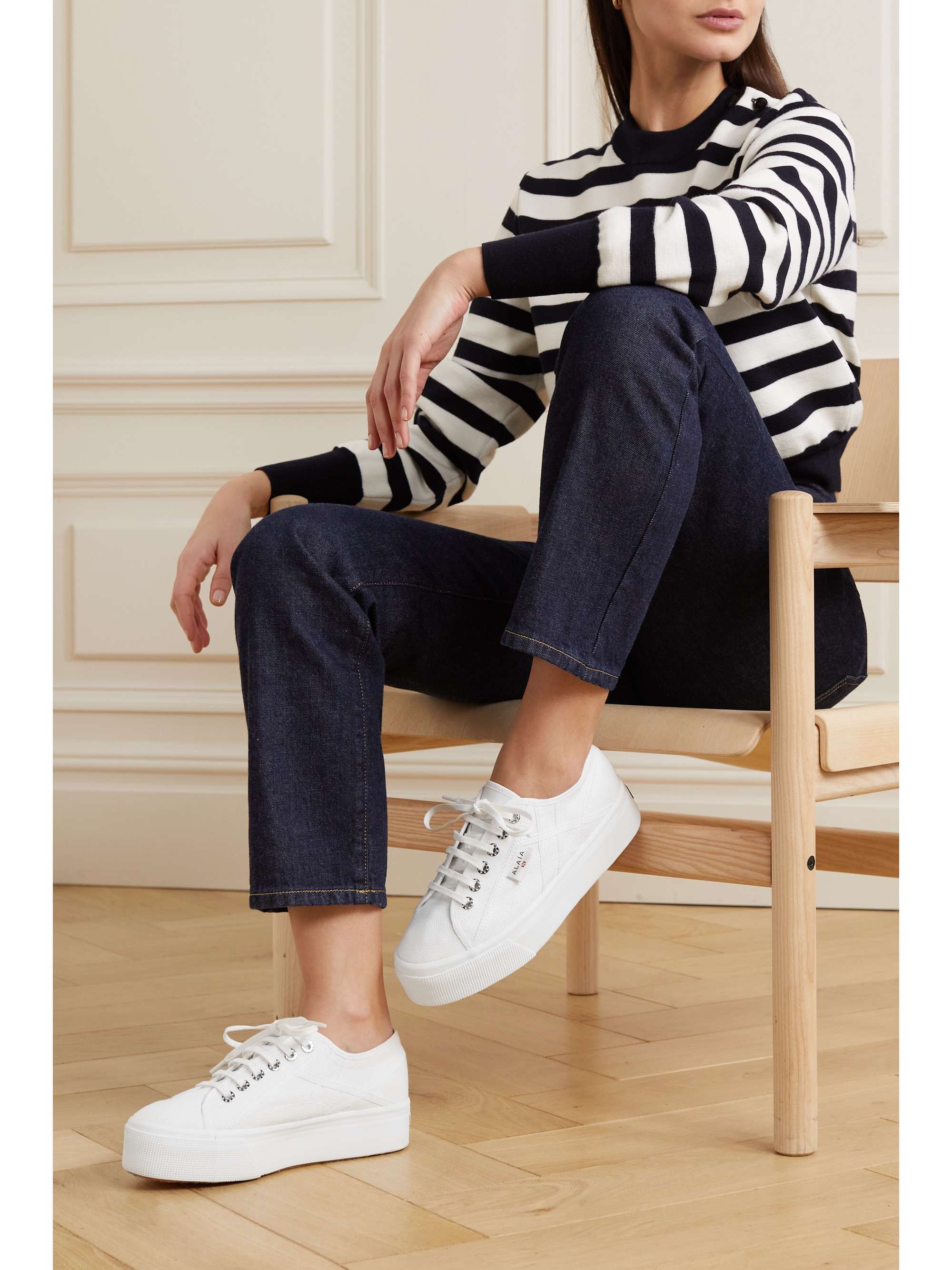 ALAÏA + Superga cotton-canvas platform sneakers | NET-A-PORTER